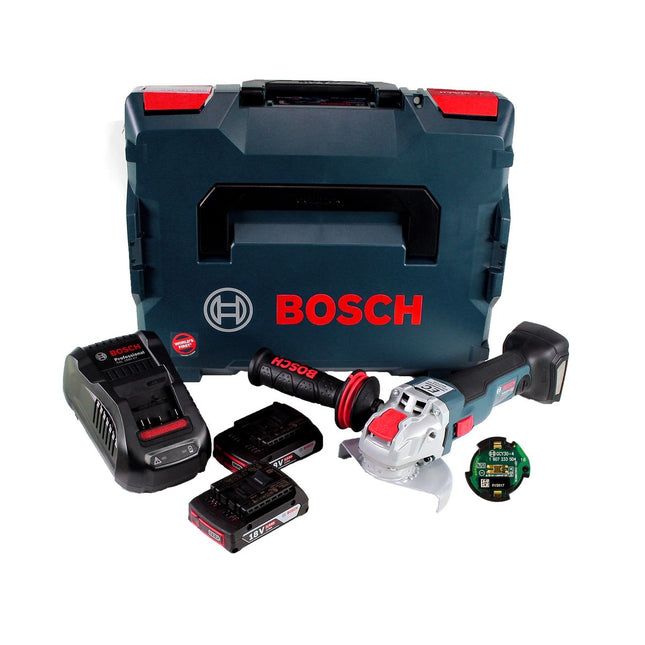 Bosch GWX 18V-10 C Akku Winkelschleifer 18V 125mm brushless X-LOCK + 2x Akku 2,0Ah + Ladegerät + Connectivity Modul + L-BOXX - Toolbrothers