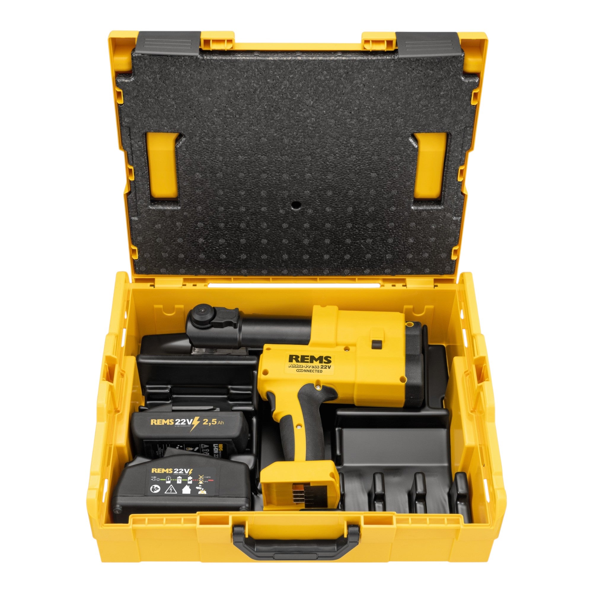REMS 22V Connected Basic Pack Akku Radialpresse 22 V 32 kN 576015 R220 Brushless 1x Akku 2 5 Ah Ladegeraet L Boxx 3 - toolbrothers