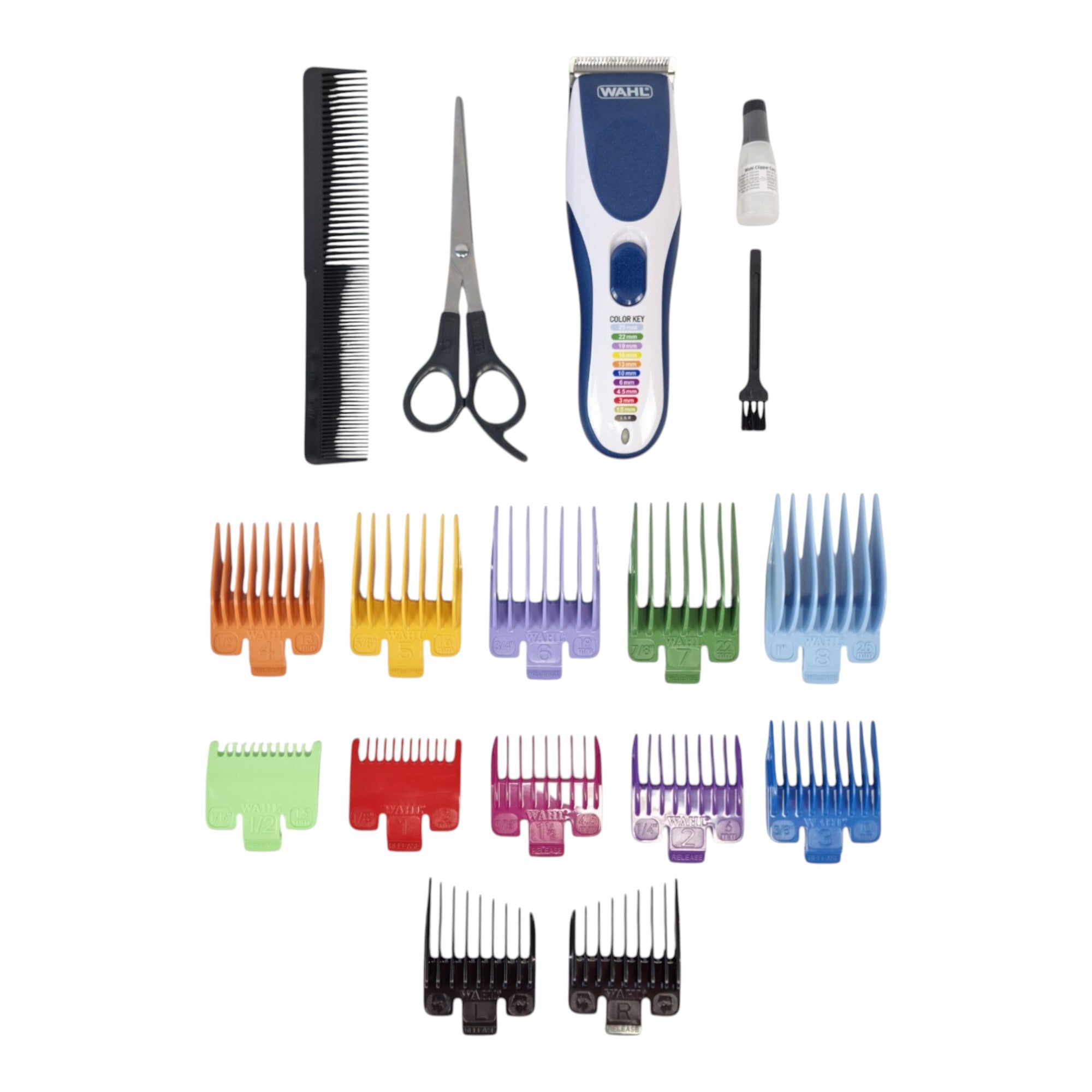 Wahl Color Pro Cordless Akku Haarschneidemaschine 0 8 25 mm 9649 016 10x Aufsteckkamm 0 - toolbrothers