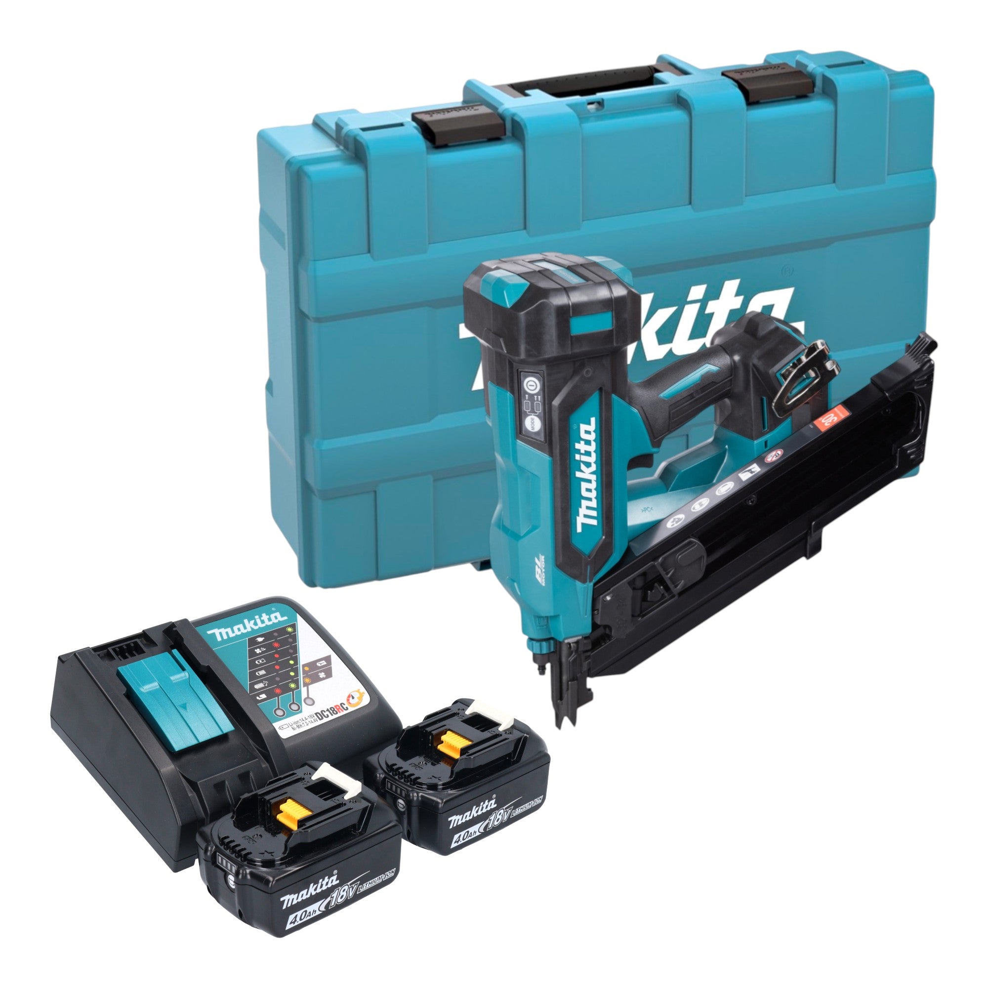 Makita DBN 900 RMK Akku Streifennagler 18 V 50 90 mm Brushless 2x Akku 4 0 Ah Ladegeraet Koffer 0 - toolbrothers