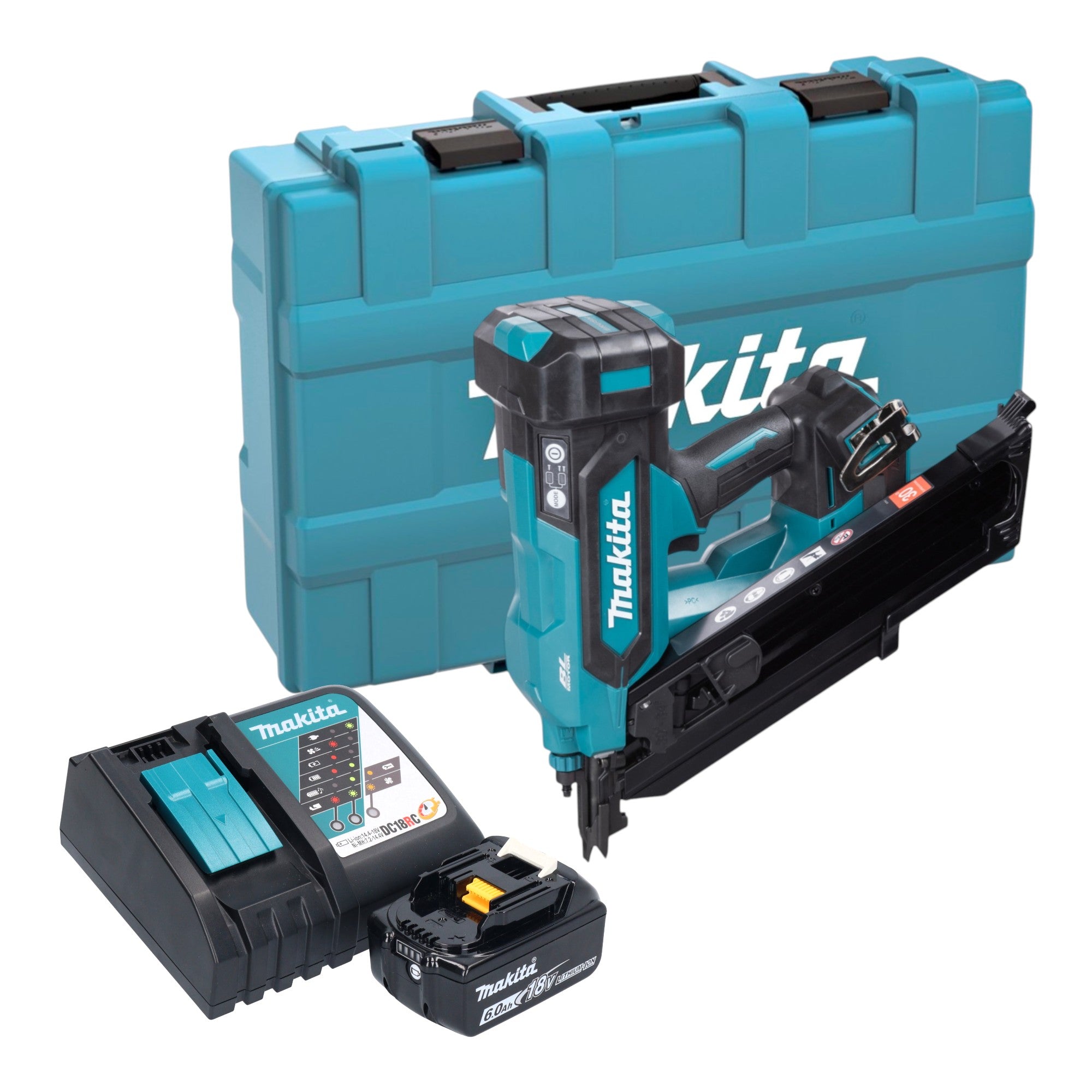 Makita DBN 900 RG1K Akku Streifennagler 18 V 50 90 mm Brushless 1x Akku 6 0 Ah Ladegeraet Koffer 0 - toolbrothers