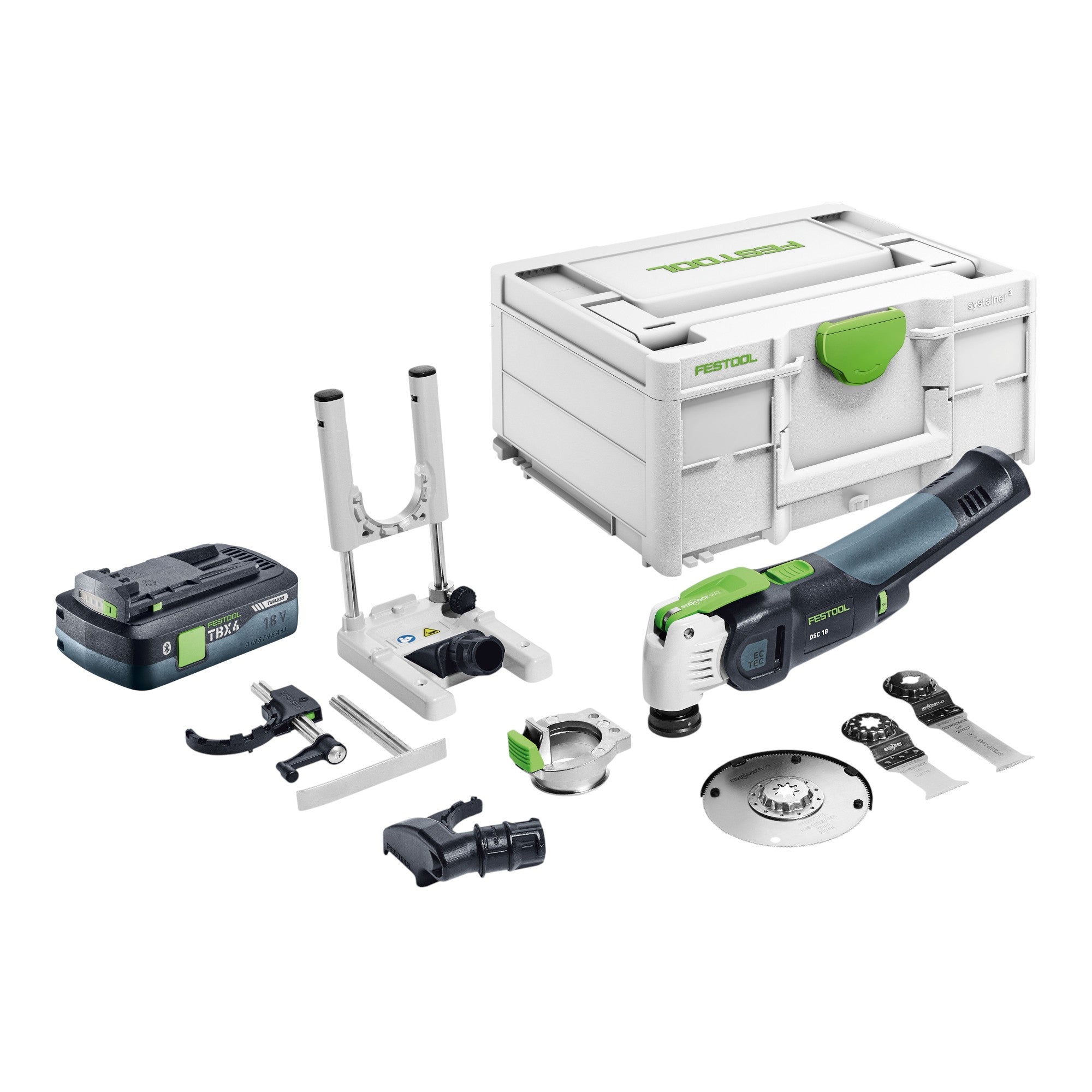 Festool OSC 18 E Basic Set Akku Oszillierer 18 V Starlock Max Brushless 1x Akku 4 0 Ah 7 tlg Zubehoer Set Systainer ohne Ladegeraet 0 - toolbrothers
