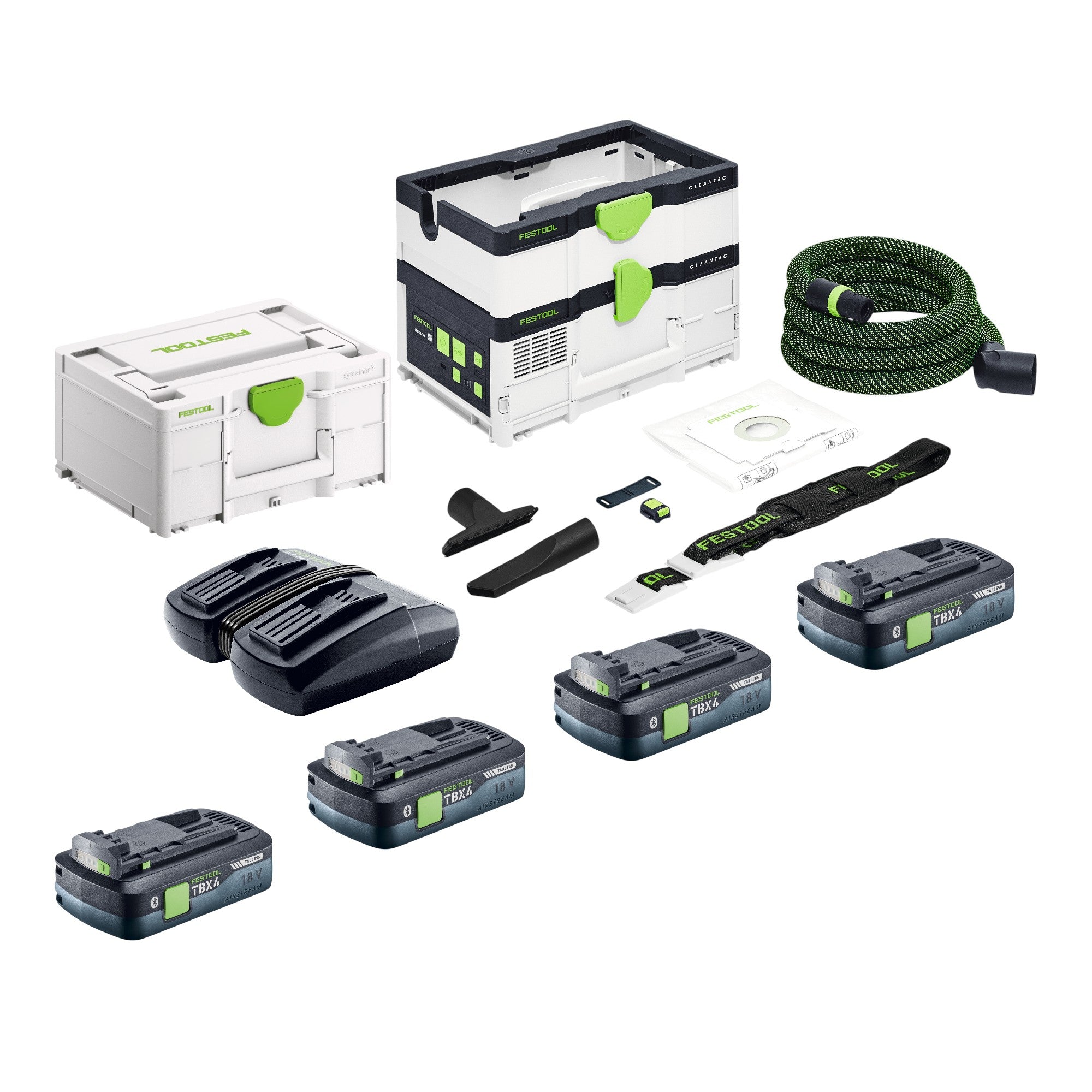 Festool CTLC SYS I Basic Akku Absaugmobil 36 V 2x 18 V Staubklasse L 4x Akku 4 0 Ah Doppelladegeraet Systainer 0 - toolbrothers