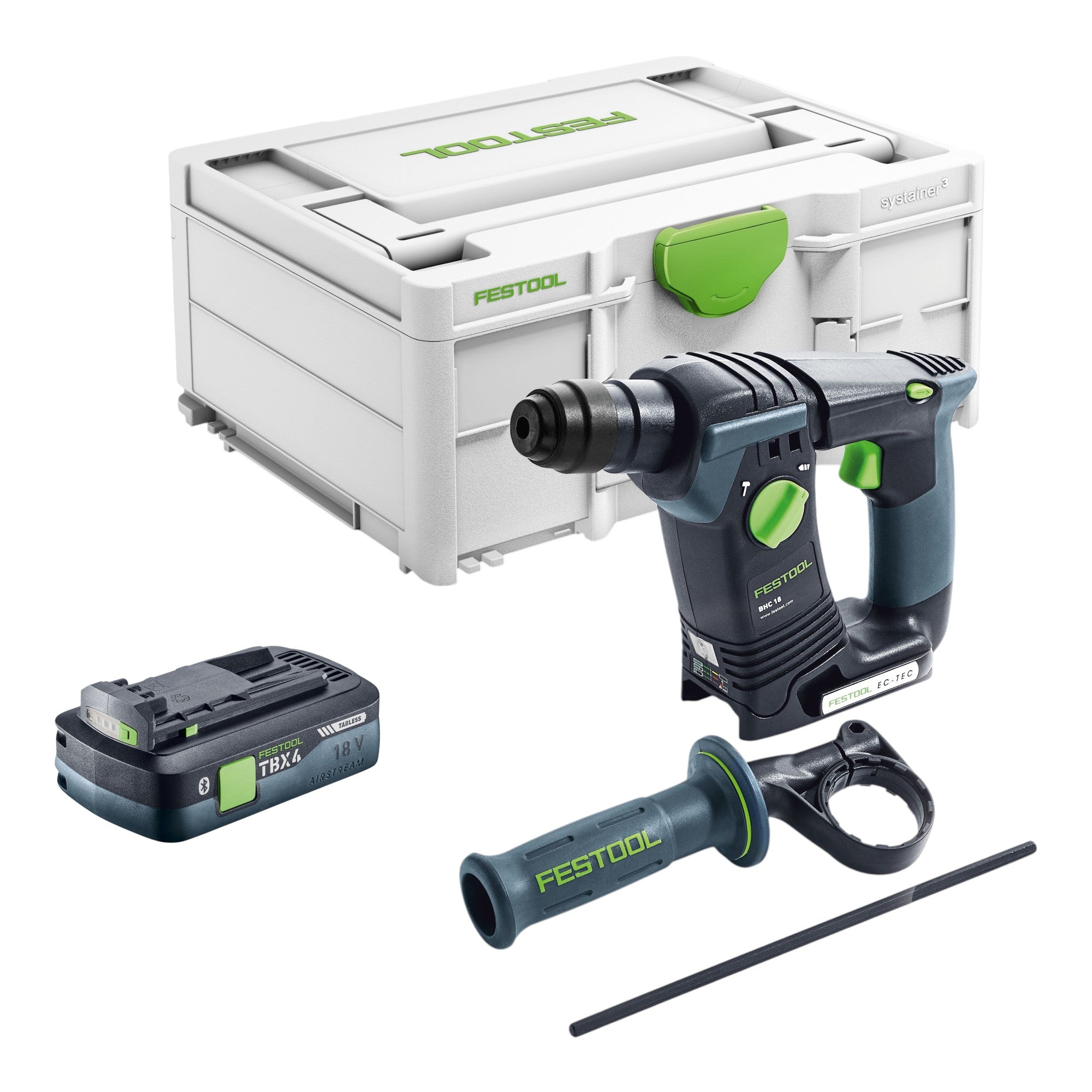 Festool BHC 18 Basic Akku Bohrhammer 18 V 1 8 J SDS Plus Brushless 1x Akku 4 0 Ah Systainer ohne Ladegeraet 0 - toolbrothers