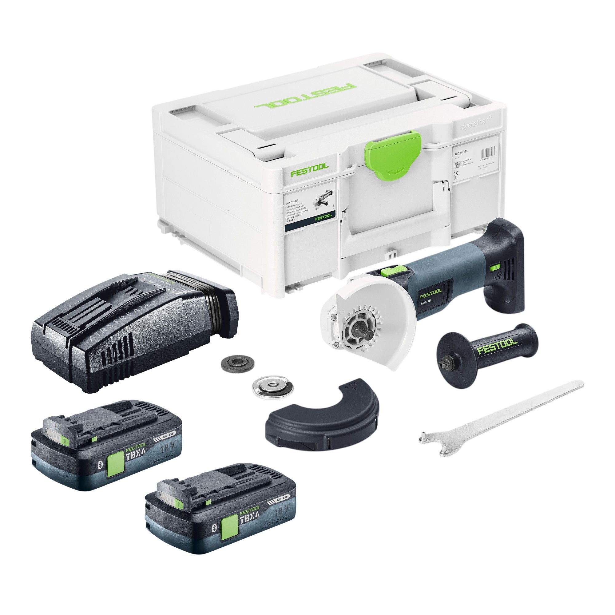 Festool AGC 18 125 EB Basic Akku Winkelschleifer 18 V 125 mm Brushless 2x Akku 4 0 Ah Schnellladegeraet Systainer 0 - toolbrothers