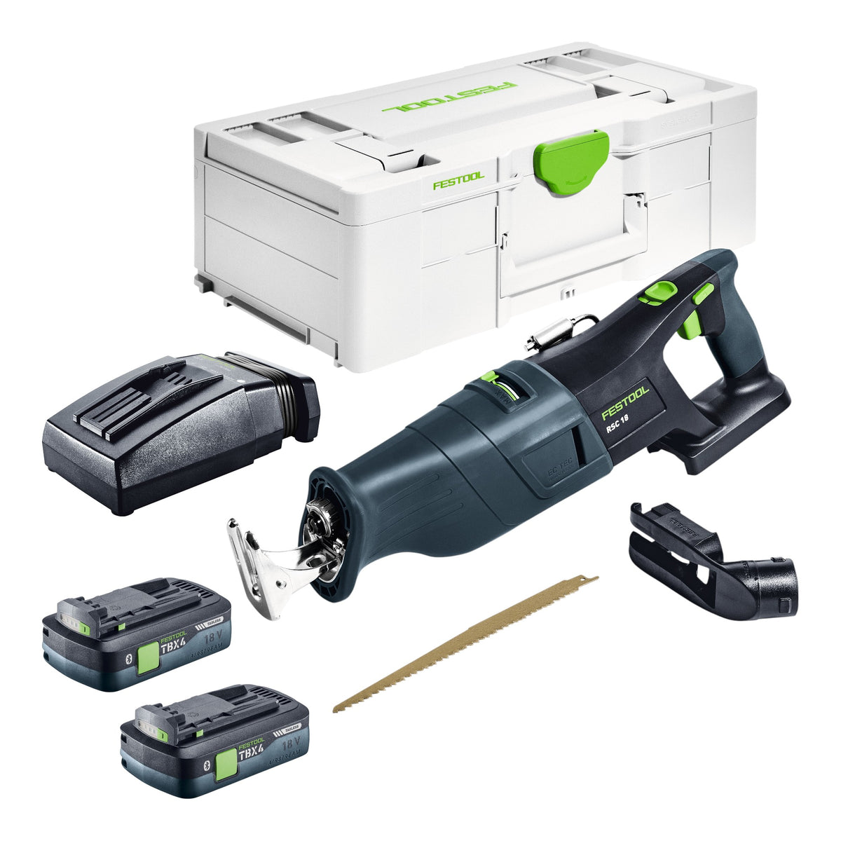 Festool RSC 18 EB-Basic Akku Säbelsäge 18 V Brushless + 2x Akku 4,0 Ah + Ladegerät + Systainer