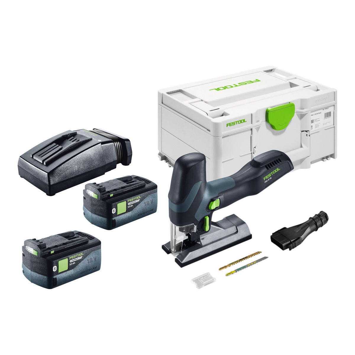 Festool PSC-E 18 EB-Basic Akku Pendelstichsäge 18 V 40 mm + 2x Akku 5,0 Ah + Ladegerät + Systainer
