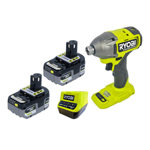 RYOBI RID18BL-0 Akku Schlagschrauber 18 V 300 Nm 1/4" Brushless + 2x Akku 5,0 Ah + Ladegerät