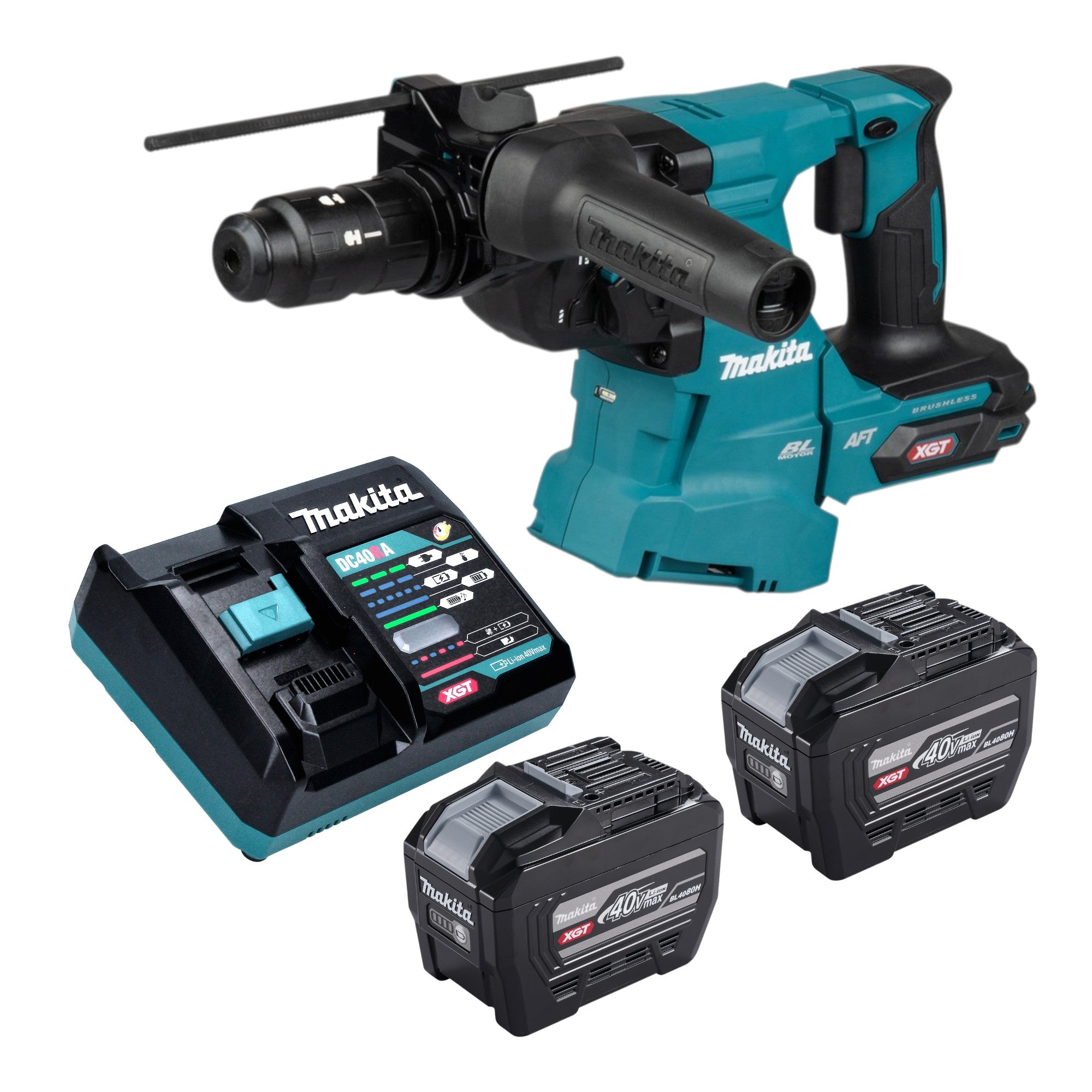 Makita HR 012 GE201 Akku Kombihammer 40 V max 3 3 J SDS plus Brushless 2x Akku 8 0 Ah Ladegeraet 0 - toolbrothers