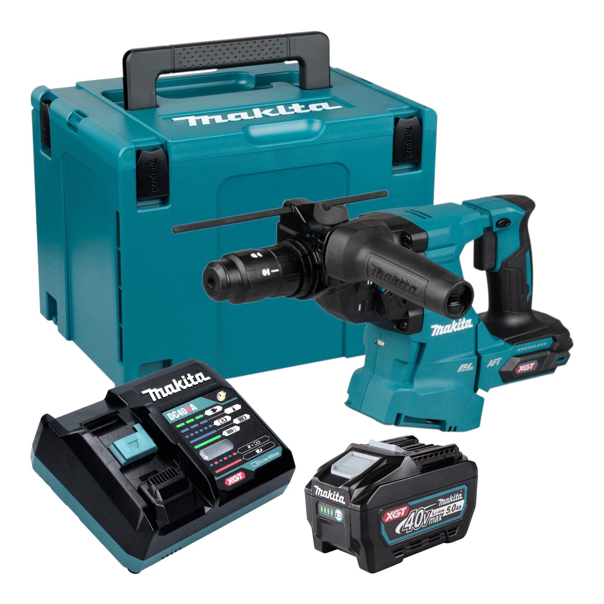 Makita HR 012 GT101 Akku Kombihammer 40 V max 3 3 J SDS plus Brushless 1x Akku 5 0 Ah Ladegeraet Makpac 0 - toolbrothers