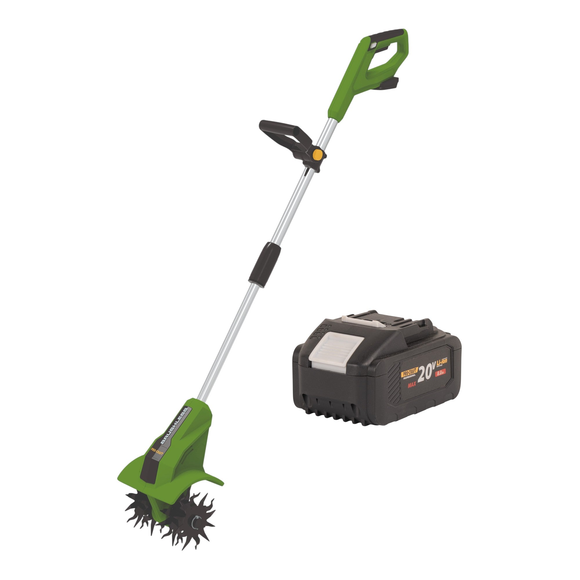 Procraft CT20bb Akku Kultivator 20 V 224 mm Brushless 1x Akku 8 0 Ah ohne Ladegeraet 0 - toolbrothers