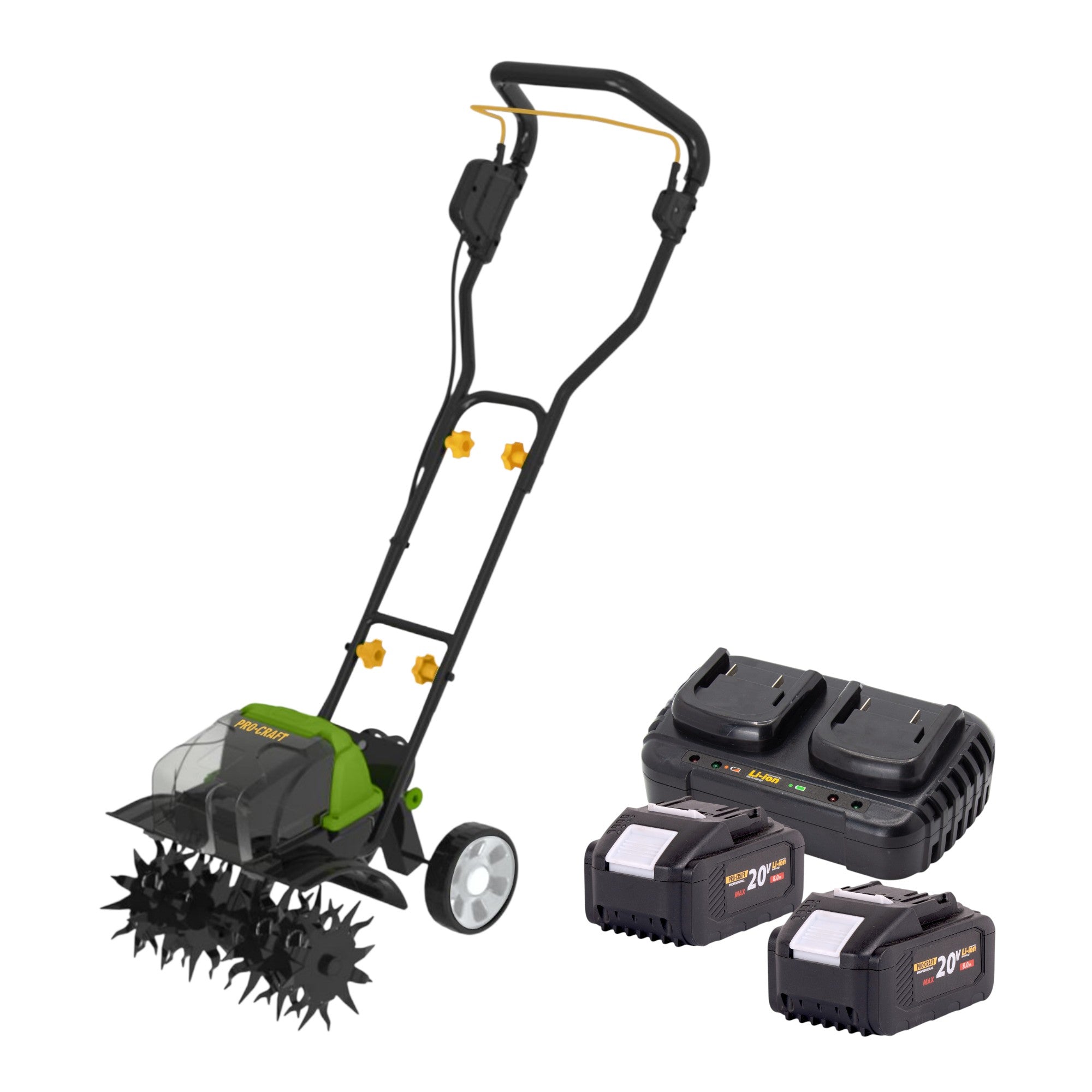 Procraft CT20 2bb Akku Kultivator 40 V 2x 20 V 360 mm Brushless 2x Akku 8 0 Ah Ladegeraet 0 - toolbrothers