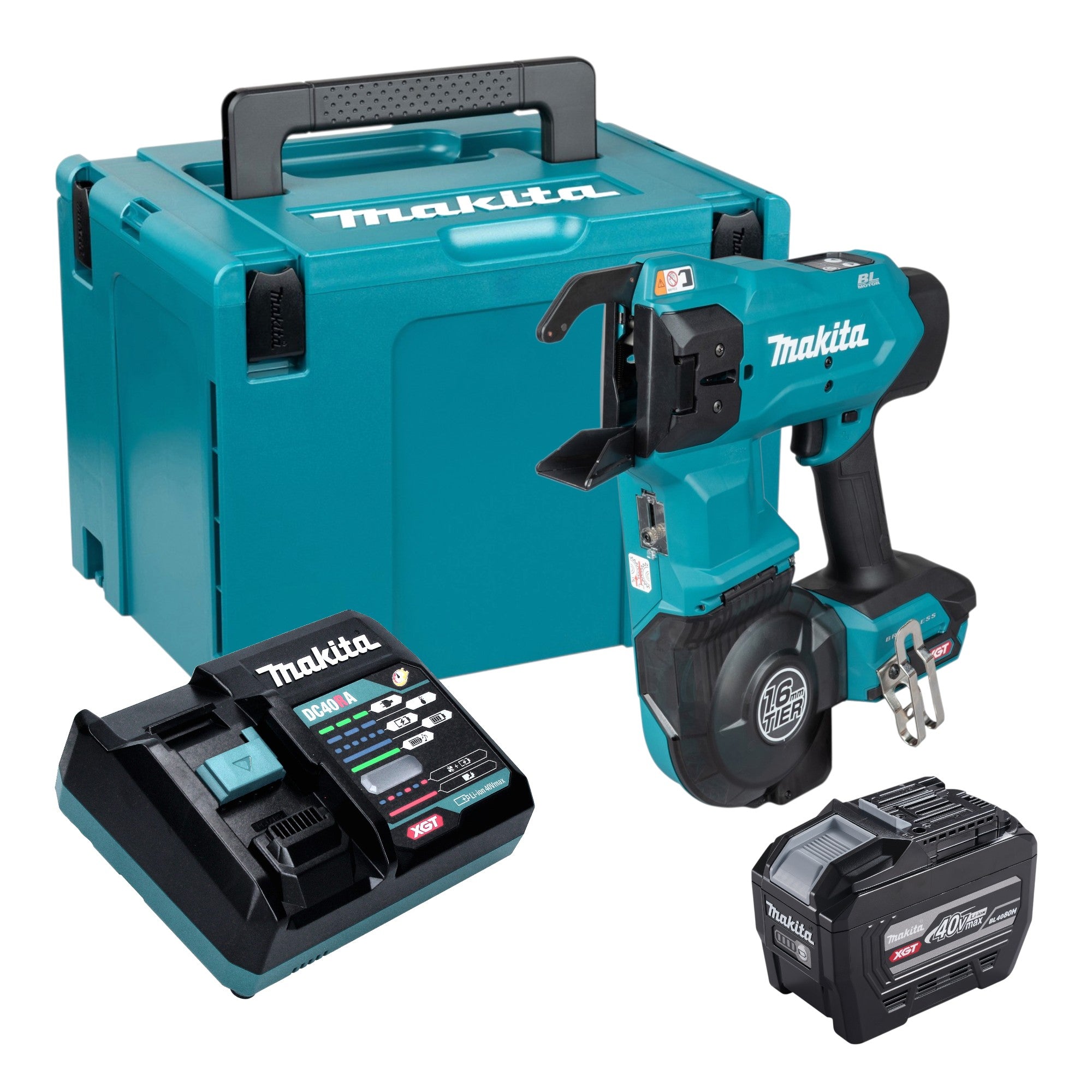 Makita TR 001 GE101 Akku Bewehrungsverbinder 40 V max 1 6 mm Brushless 1x Akku 8 0 Ah Ladegeraet Makpac 0 - toolbrothers