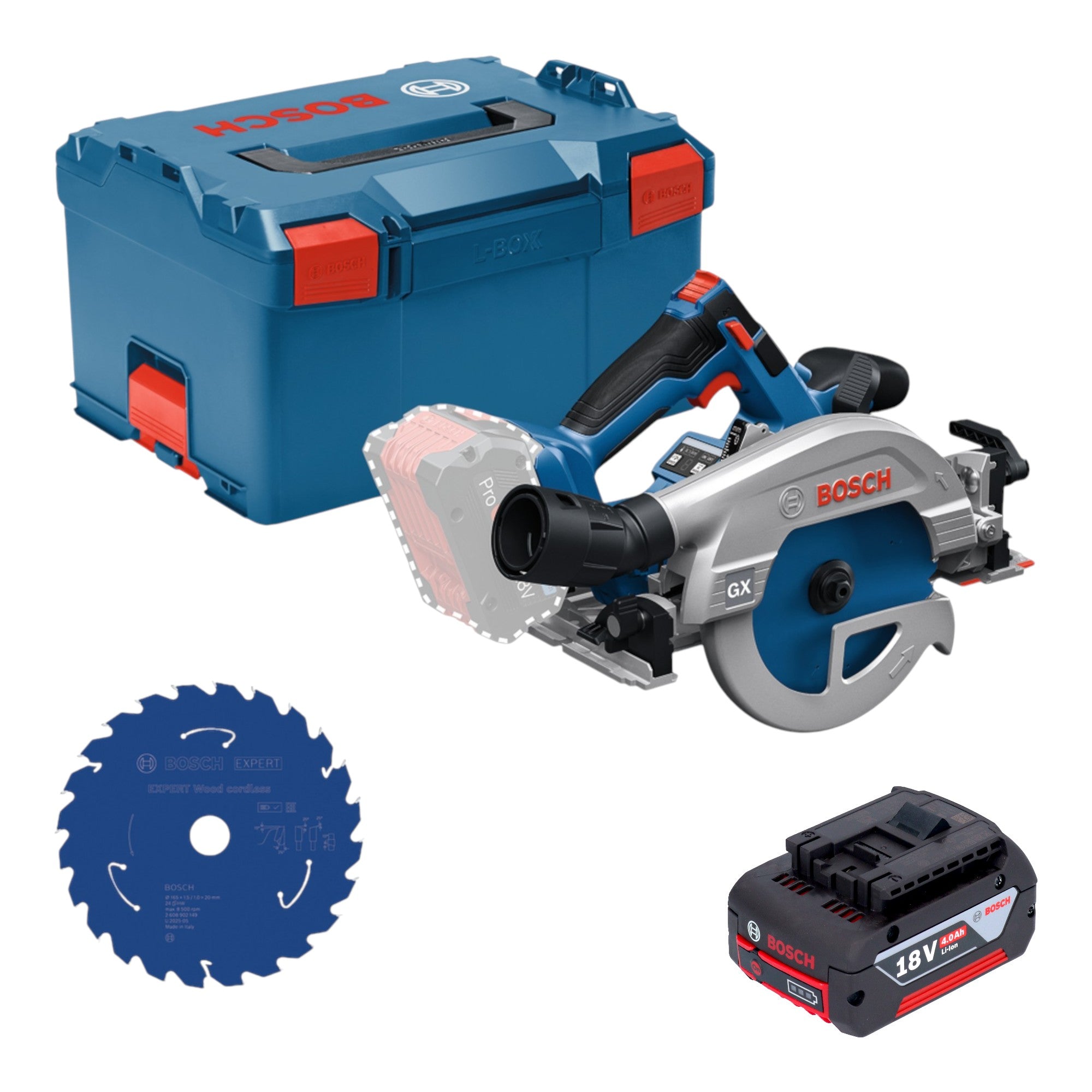 Bosch GKS 18V 57 2 GX Professional Akku Kreissaege 18 V 165 mm Brushless 1x Akku 4 0 Ah L Boxx ohne Ladegeraet 0 - toolbrothers