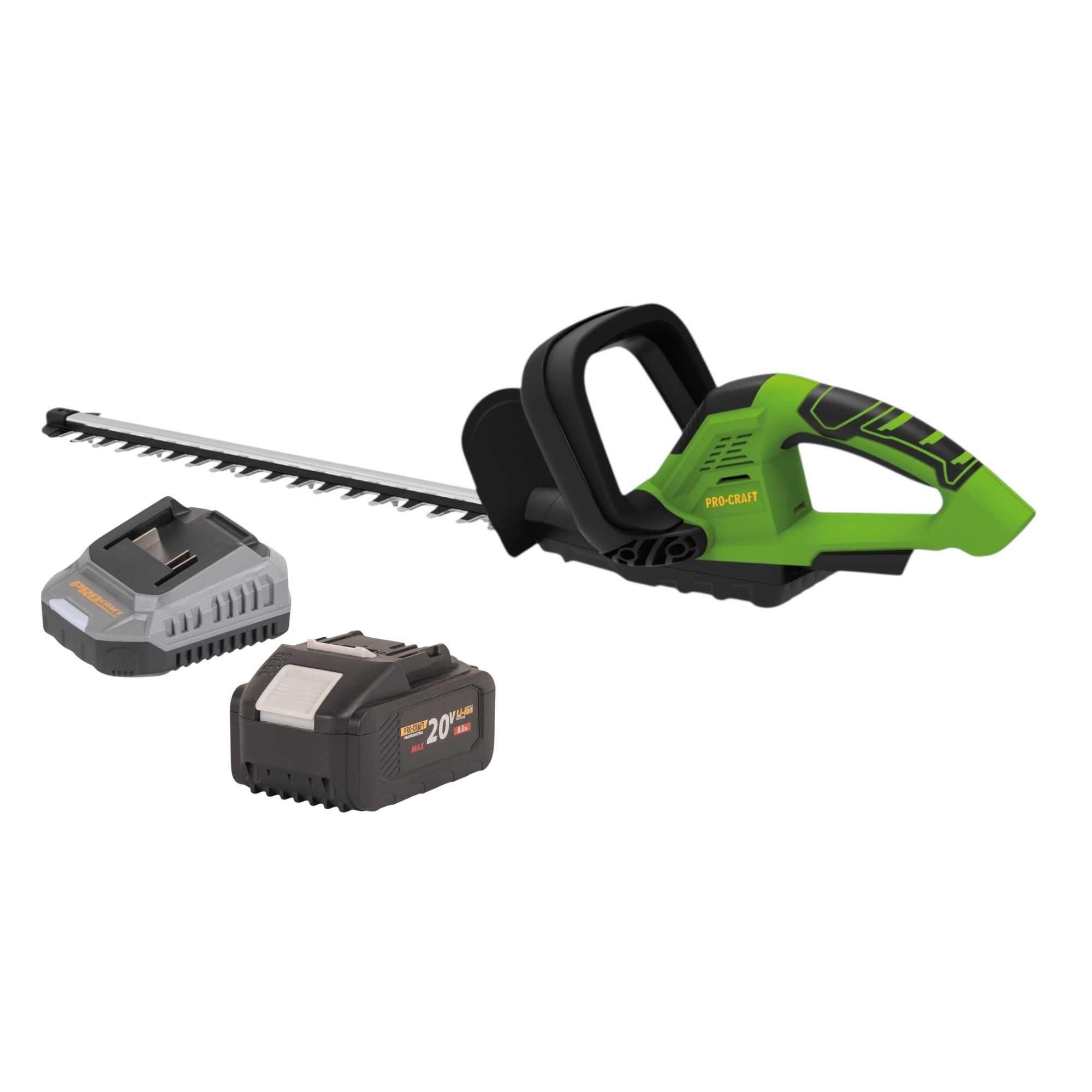 Procraft PZA24bb Akku Heckenschere 20 V 510 mm Brushless 1x Akku 8 0 Ah Ladegeraet 0 - toolbrothers