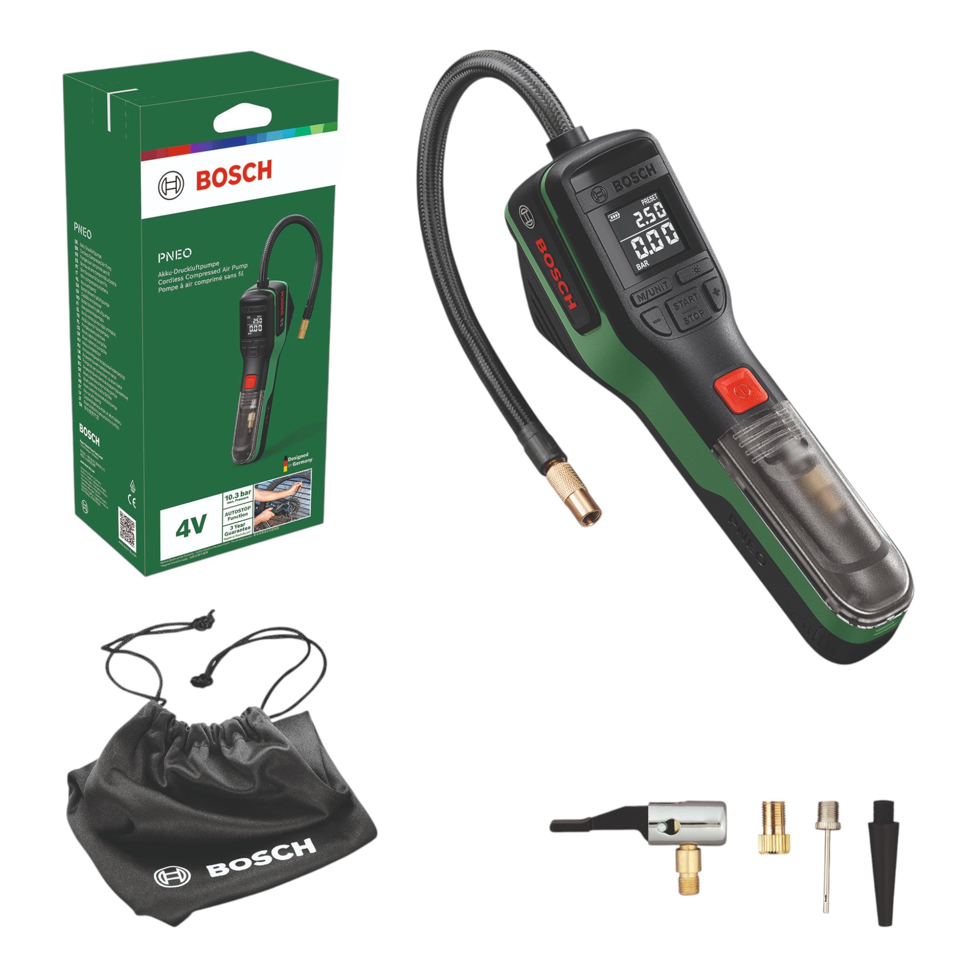Bosch PNEO Akku Druckluftpumpe 3 6 V 10 3 bar 0603947500  0 - toolbrothers