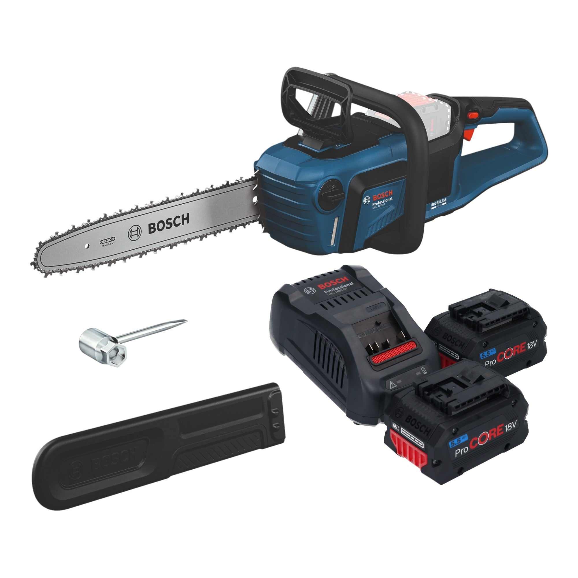 Bosch GKE 18V 40 Professional Akku Kettensaege 18 V 40 cm Brushless 2x ProCORE Akku 5 5 Ah Ladegeraet 0 - toolbrothers