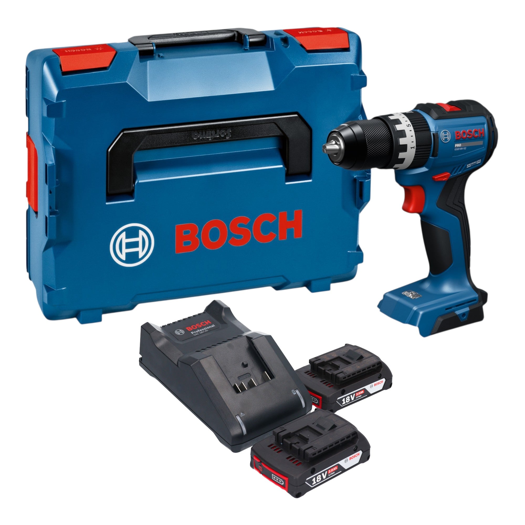 Bosch GSB 18V 52 Professional Akku Schlagbohrschrauber 18 V 70 Nm Brushless 2x Akku 2 0 Ah Ladegeraet L Boxx 0 - toolbrothers