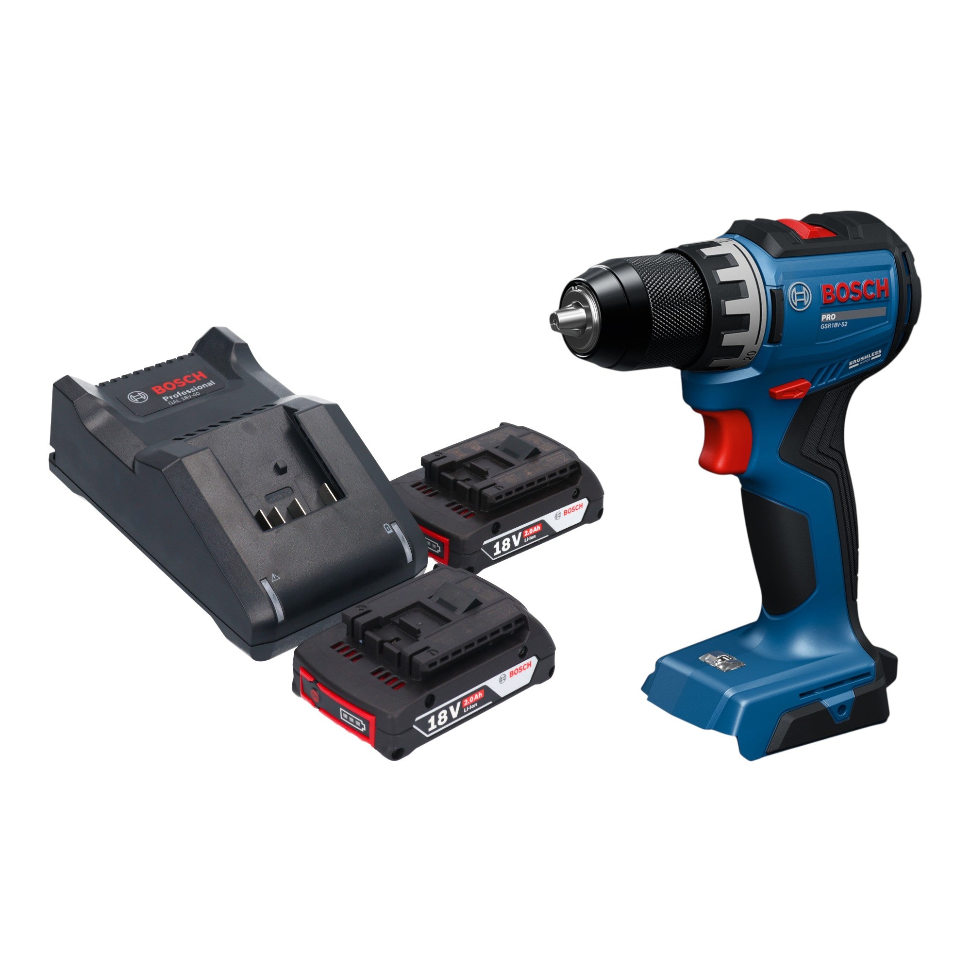 Bosch GSR 18V 52 Professional Akku Bohrschrauber 18 V 70 Nm Brushless 2x Akku 2 0 Ah Ladegeraet 0 - toolbrothers