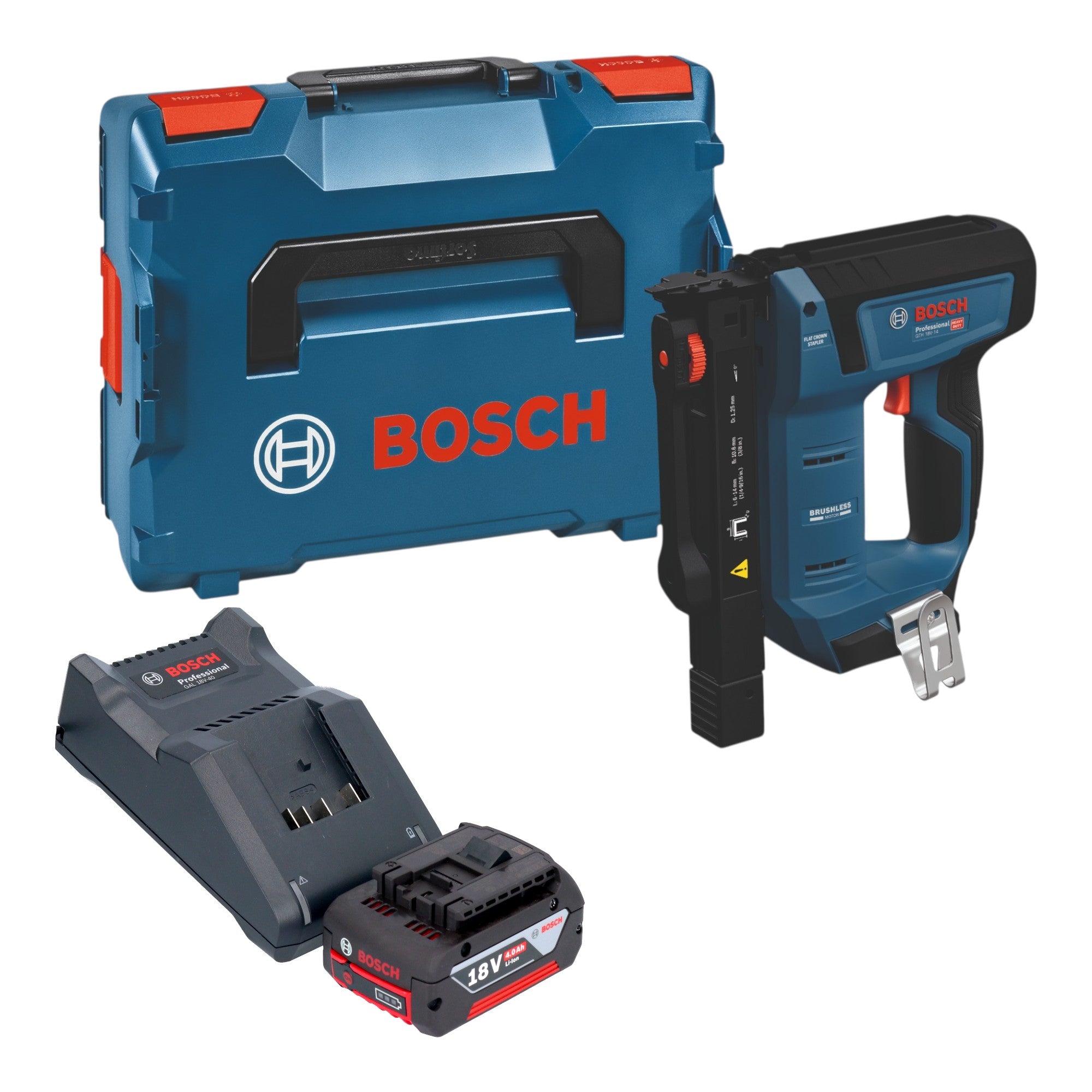 Bosch GTH 18V 14 Akku Holzklammerer 18 V 10 6 x 6 14 mm Brushless 1x Akku 4 0 Ah Ladegeraet L Boxx 0 - toolbrothers