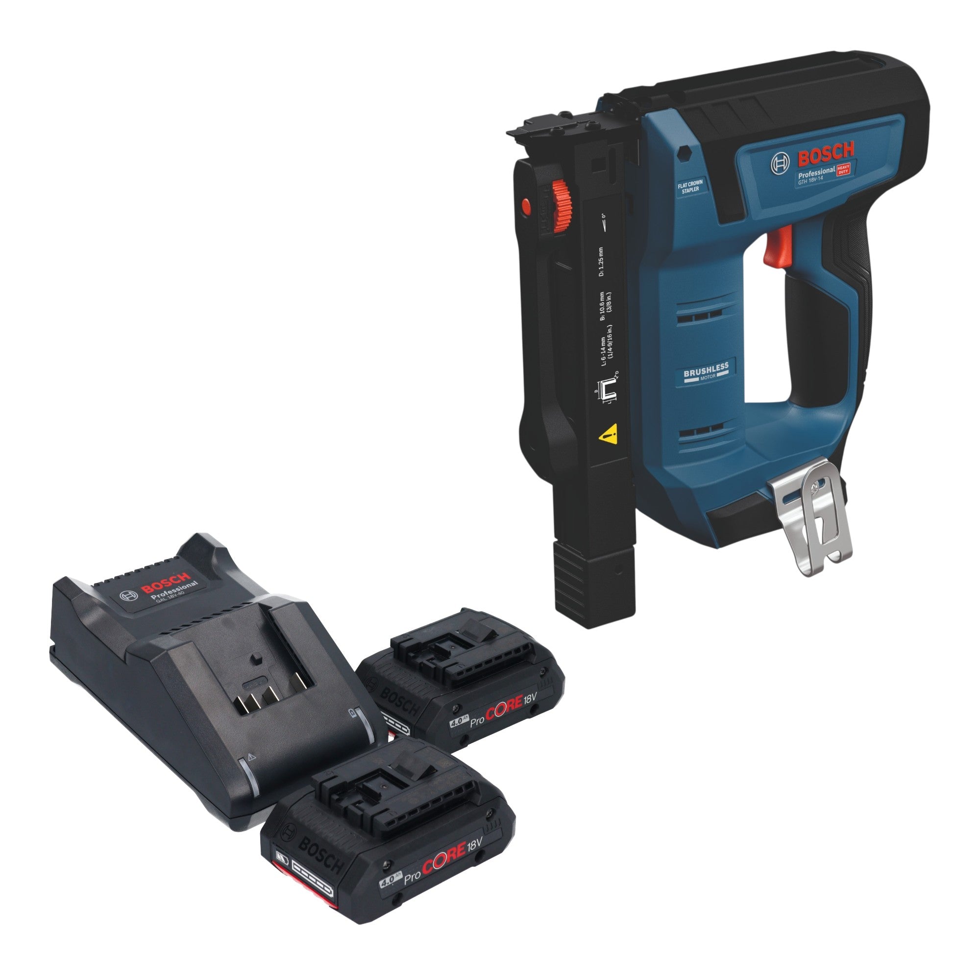 Bosch GTH 18V 14 Akku Holzklammerer 18 V 10 6 x 6 14 mm Brushless 2x ProCORE Akku 4 0 Ah Ladegeraet 0 - toolbrothers