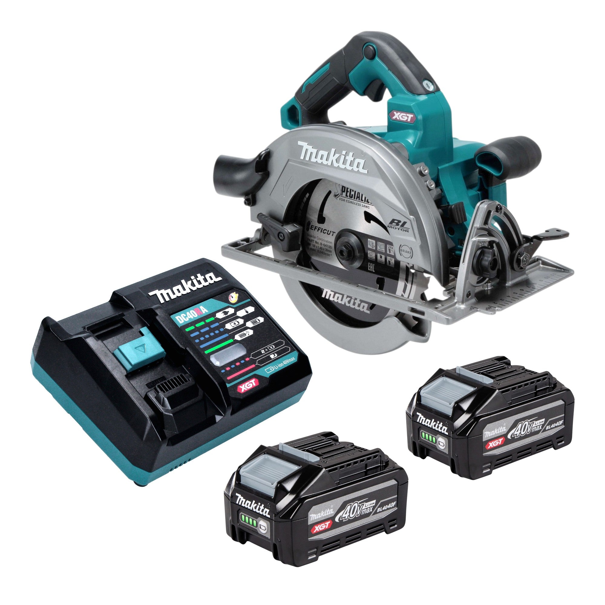 Makita HS 003 GU201 Akku Handkreissaege 40 V max 190 mm Brushless 2x Akku 4 0 Ah Ladegeraet 0 - toolbrothers