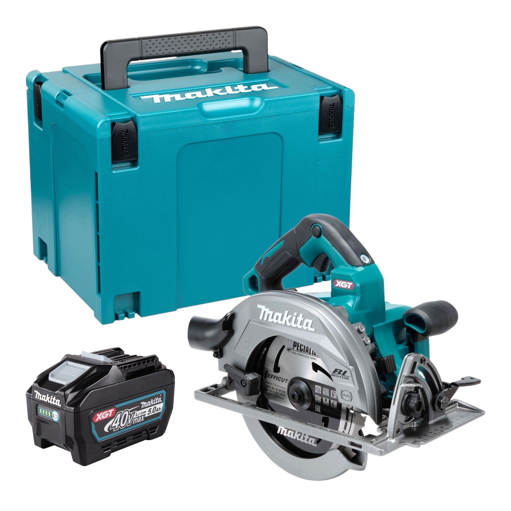 Makita HS 003 GT101 Akku Handkreissaege 40 V max 190 mm Brushless 1x Akku 5 0 Ah Makpac ohne Ladegeraet 0 - toolbrothers