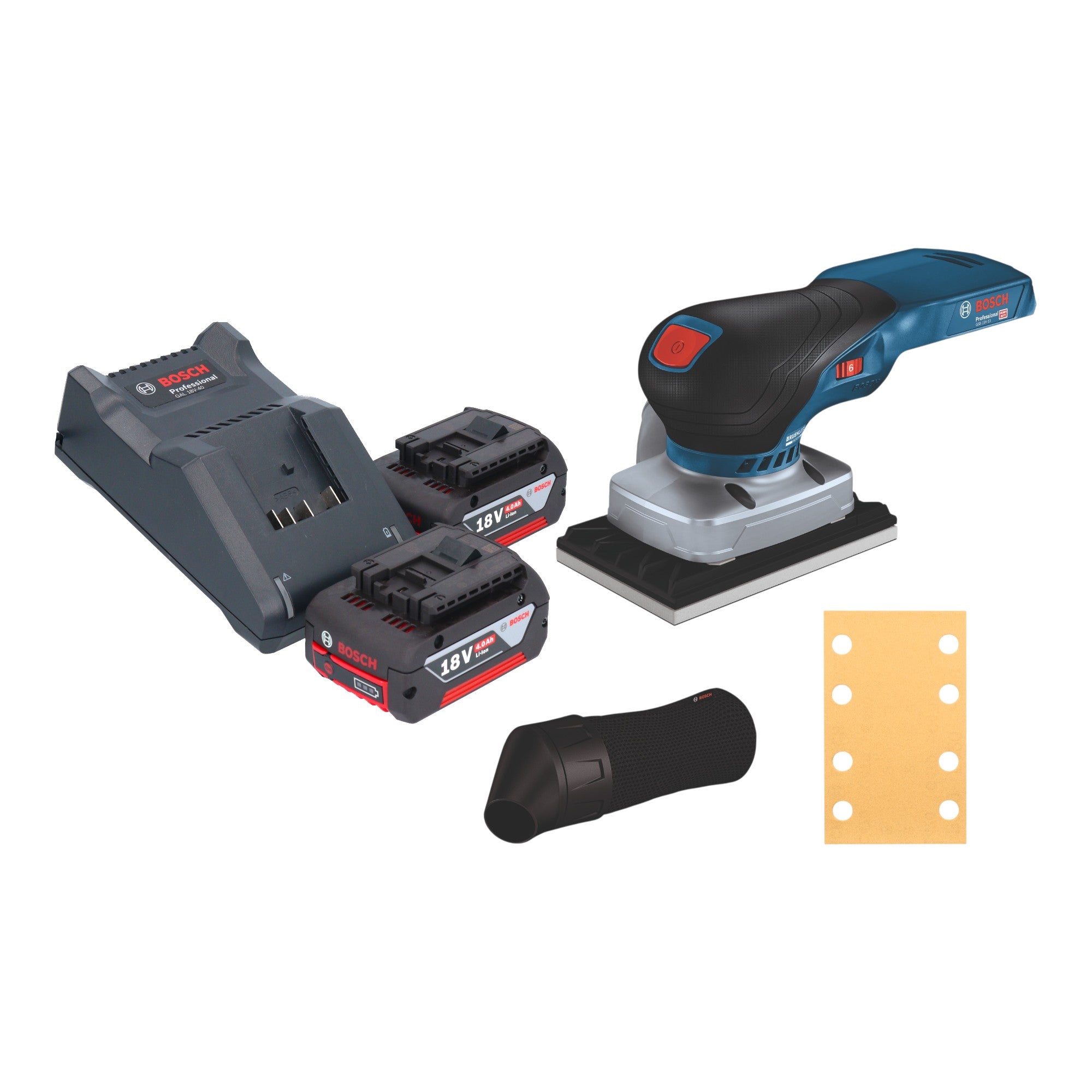 Bosch GSS 18V 13 Professional Akku Schwingschleifer 18 V 100 x 110 mm 2x Akku 4 0 Ah Ladegeraet 0 - toolbrothers
