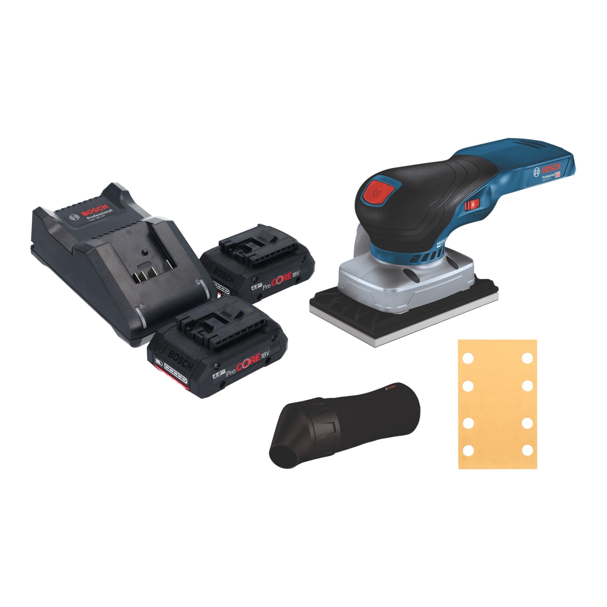Bosch GSS 18V 13 Professional Akku Schwingschleifer 18 V 100 x 110 mm 2x ProCORE Akku 4 0 Ah Ladegeraet 0 - toolbrothers