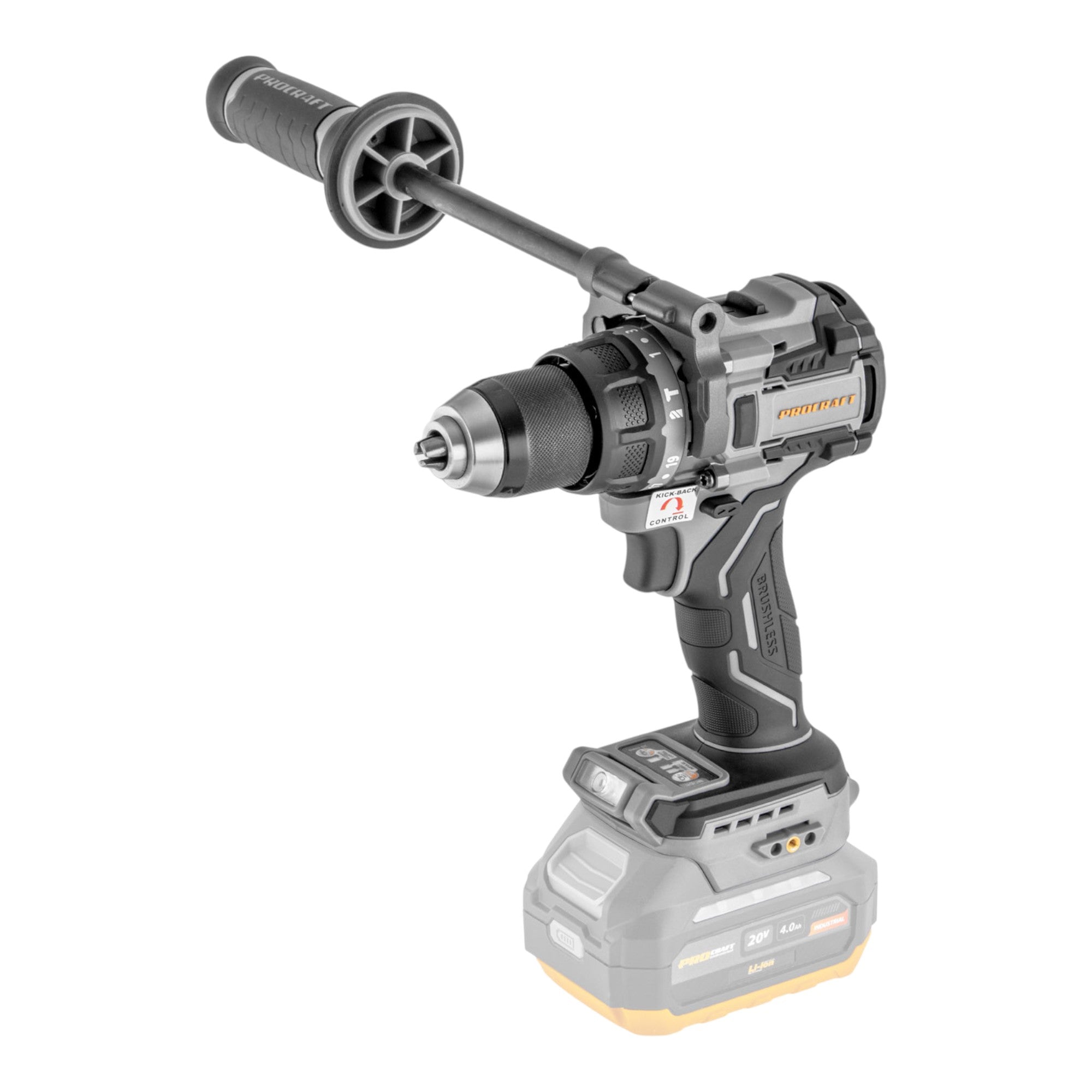ProCraft Industrial CD20C BB Akku Schlagbohrschrauber 20 V 120 Nm Brushless 1x Akku 4 0 Ah Ladegeraet RHINO Toolcase 1 - toolbrothers