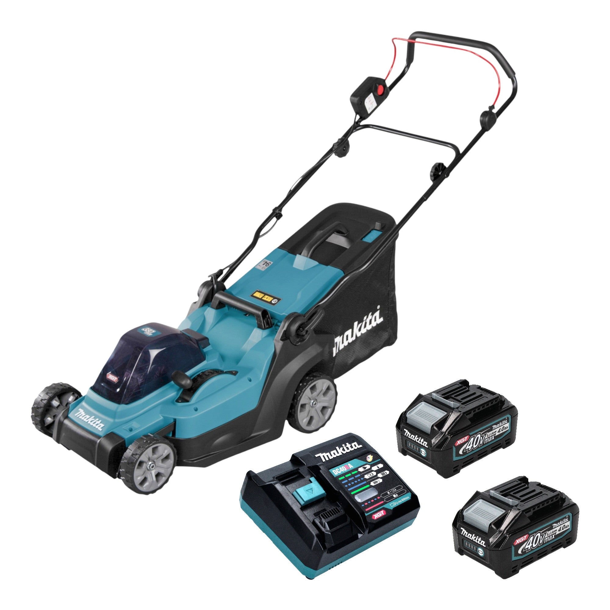 Makita LM 003 GM202 Akku Rasenmaeher 40 V max 38 cm 40 l 2x Akku 4 0 Ah Ladegeraet 0 - toolbrothers