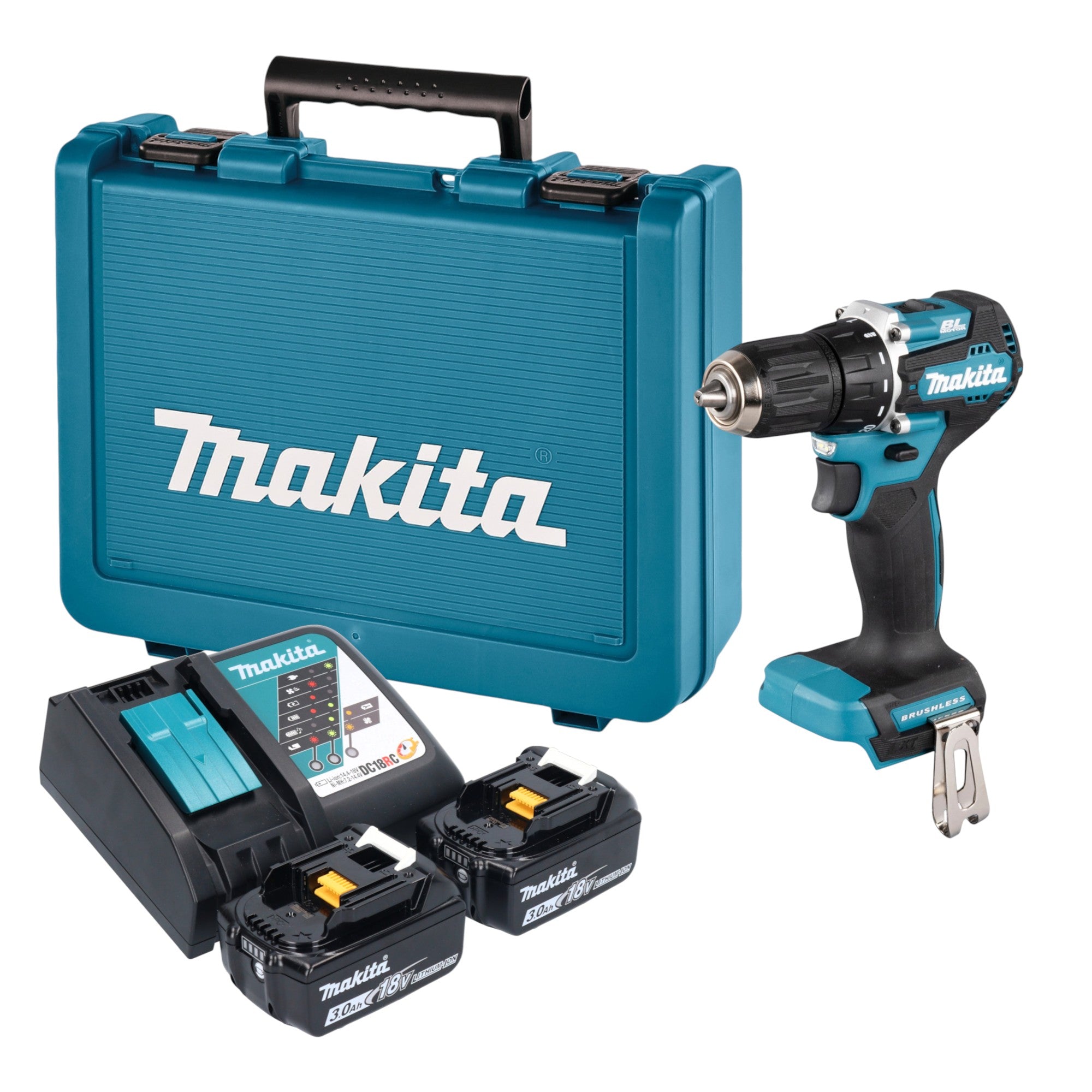 Makita DDF 487 RFE Akku Bohrschrauber 18 V 40 Nm Brushless 2x Akku 3 0 Ah Ladegeraet Koffer 0 - toolbrothers