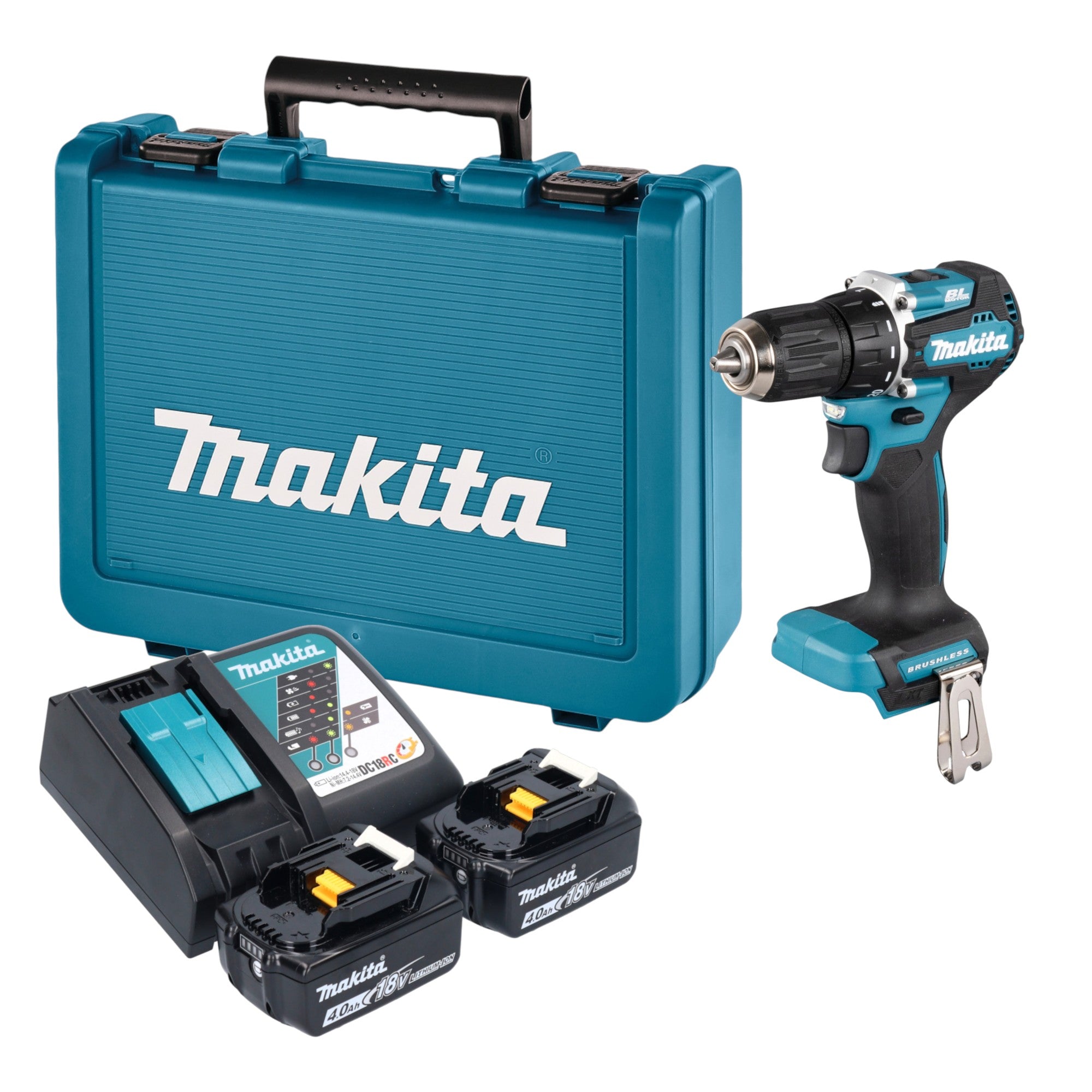 Makita DDF 487 RME Akku Bohrschrauber 18 V 40 Nm Brushless 2x Akku 4 0 Ah Ladegeraet Koffer 0 - toolbrothers