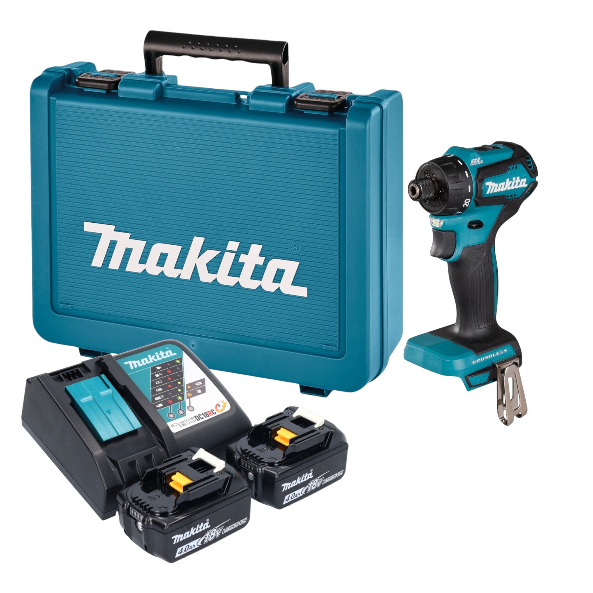 Makita DDF 083 RME Akku Bohrschrauber 18 V 40 Nm 1 4 Brushless 2x Akku 4 0 Ah Ladegeraet Koffer 0 - toolbrothers