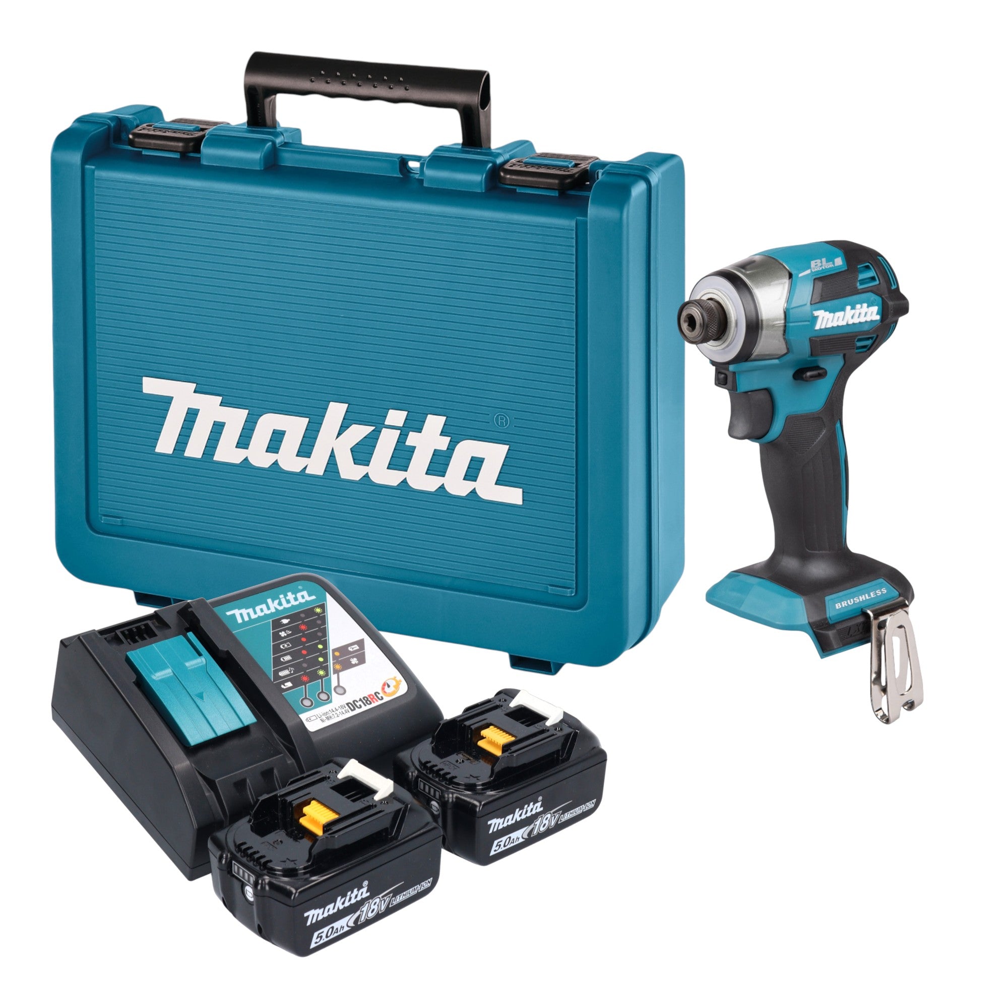Makita DTD 173 RTE Akku Schlagschrauber 18 V 180 Nm 1 4 Brushless 2x Akku 5 0 Ah Ladegeraet Koffer 0 - toolbrothers