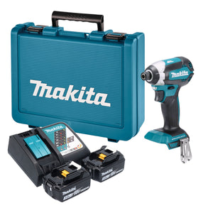 Makita DTD 153 RFE Akku Schlagschrauber 18 V 170 Nm 1/4" Brushless + 2x Akku 3,0 Ah + Ladegerät + Koffer