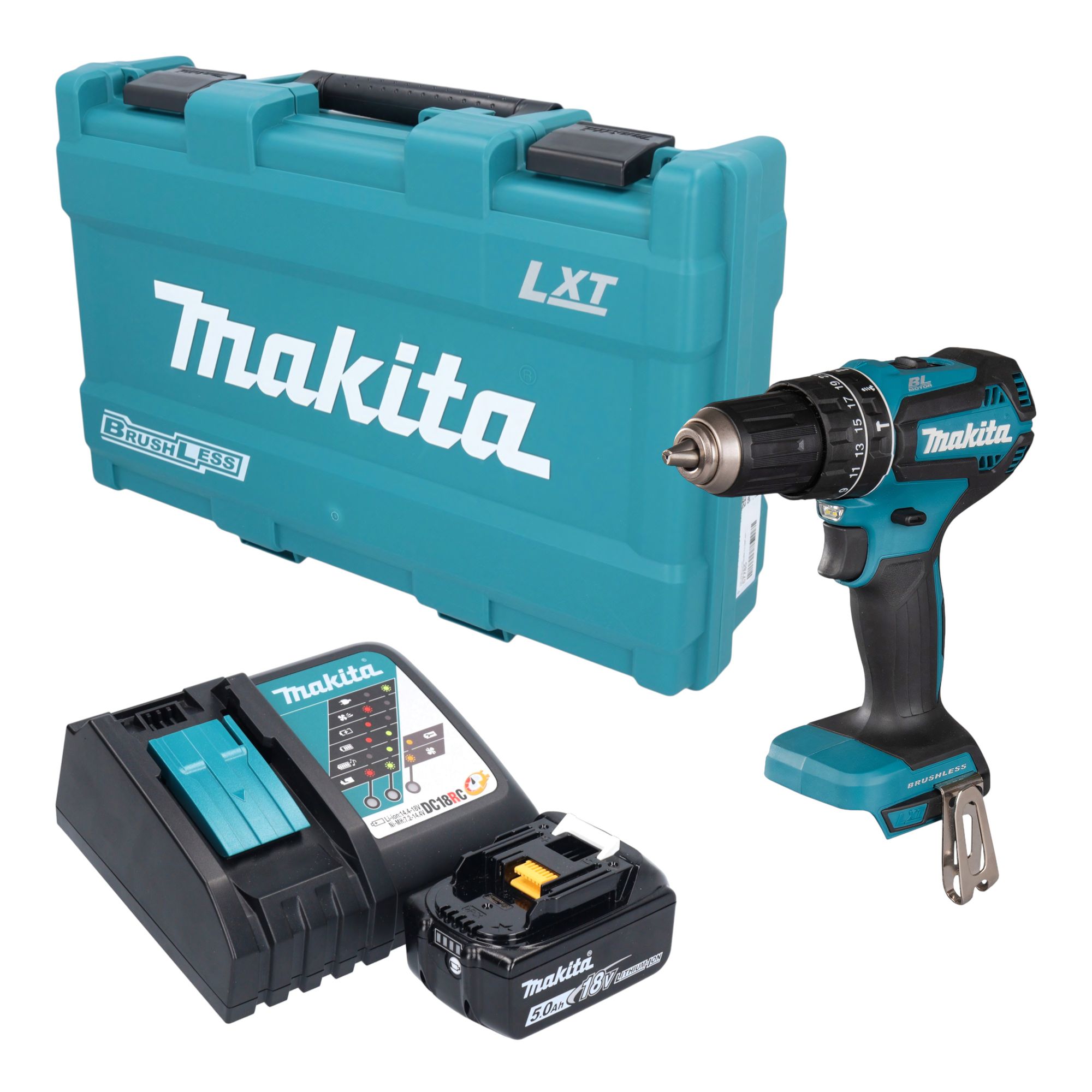 Makita DHP 485 RT1K Akku Schlagbohrschrauber 18 V 50 Nm Brushless 1x Akku 5 0 Ah Ladegeraet Koffer 0 - toolbrothers