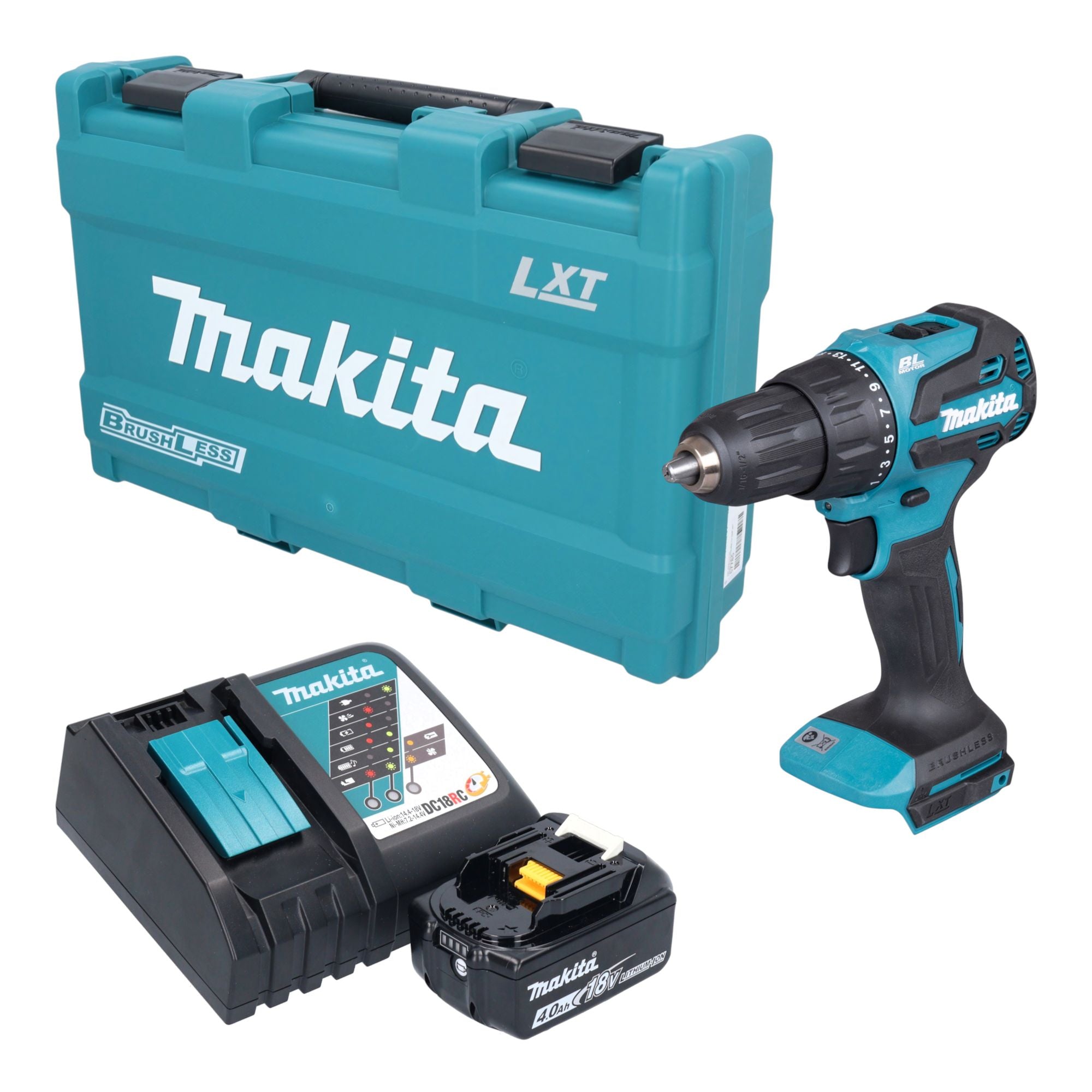Makita DHP 490 RM1K Akku Schlagbohrschrauber 18 V 65 Nm Brushless 1x Akku 4 0 Ah Ladegeraet Koffer 0 - toolbrothers