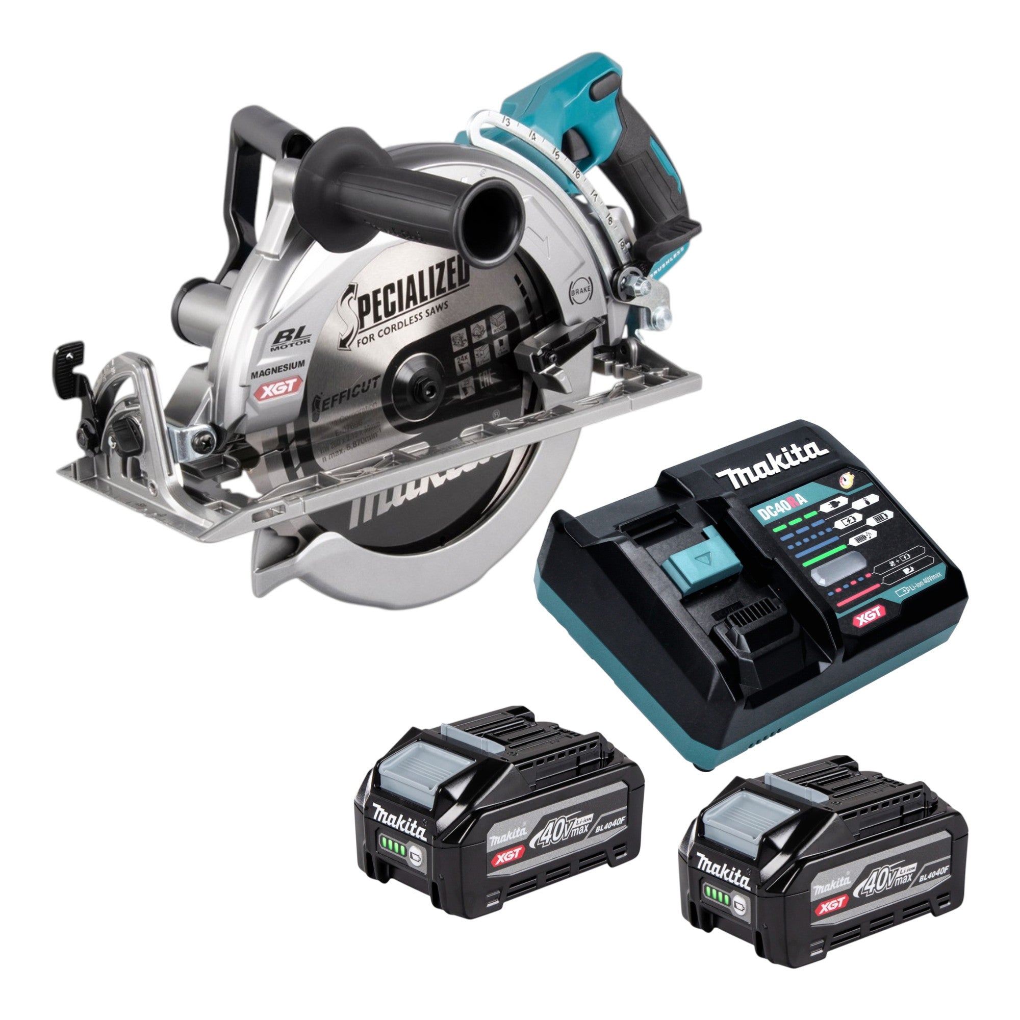 Makita RS 002 GU201 Akku Handkreissaege 40 V max 260 mm Brushless 2x Akku 4 0 Ah Ladegeraet 0 - toolbrothers