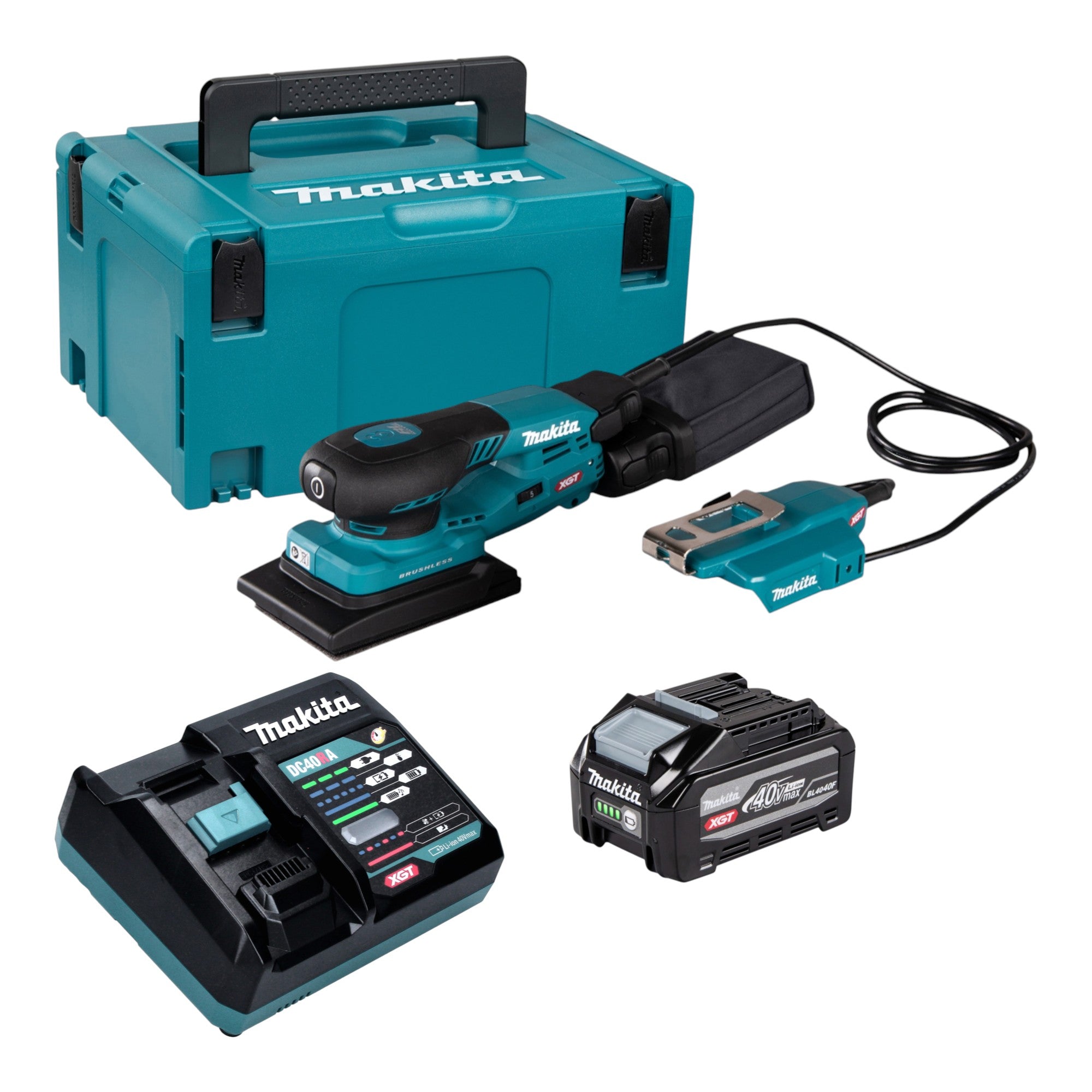 Makita BO 005 CGU101 Akku Schwingschleifer 40 V max 80 x 130 mm 3 0 mm Hub Brushless 1x Akku 4 0 Ah Ladegeraet Makpac 0 - toolbrothers