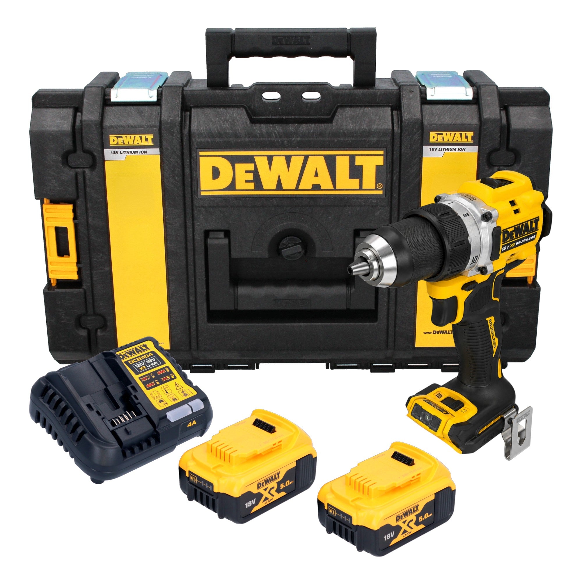 DeWalt DCD 800 P2 Akku Bohrschrauber 18 V 90 Nm Brushless 2x Akku 5 0 Ah Ladegeraet Tough Box 0 - toolbrothers