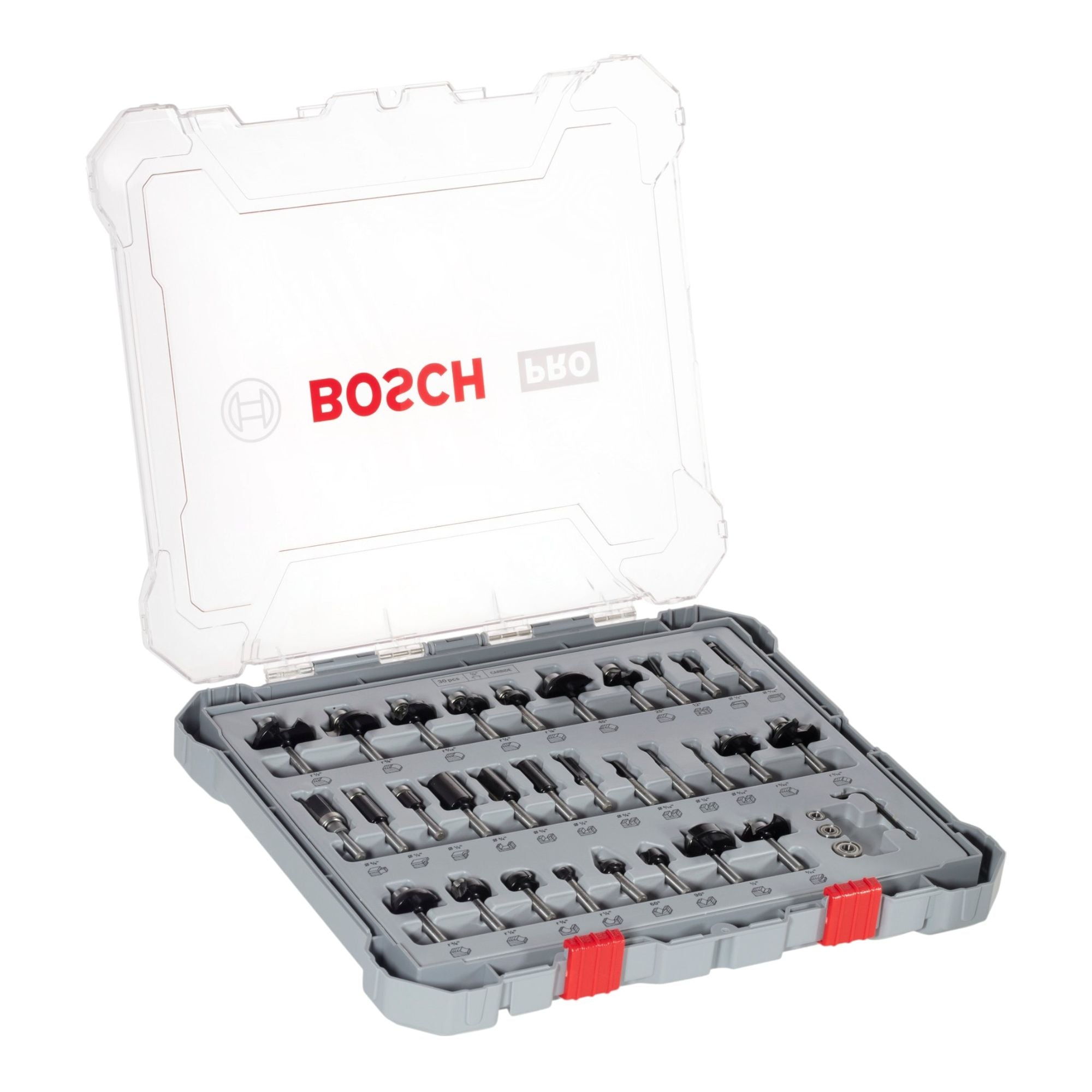 Bosch PRO Fraeser Set Gemischt 30 tlg 6 35 mm Shaft 2607017476 fuer Oberfraesen und Kantenfraesen 0 - toolbrothers