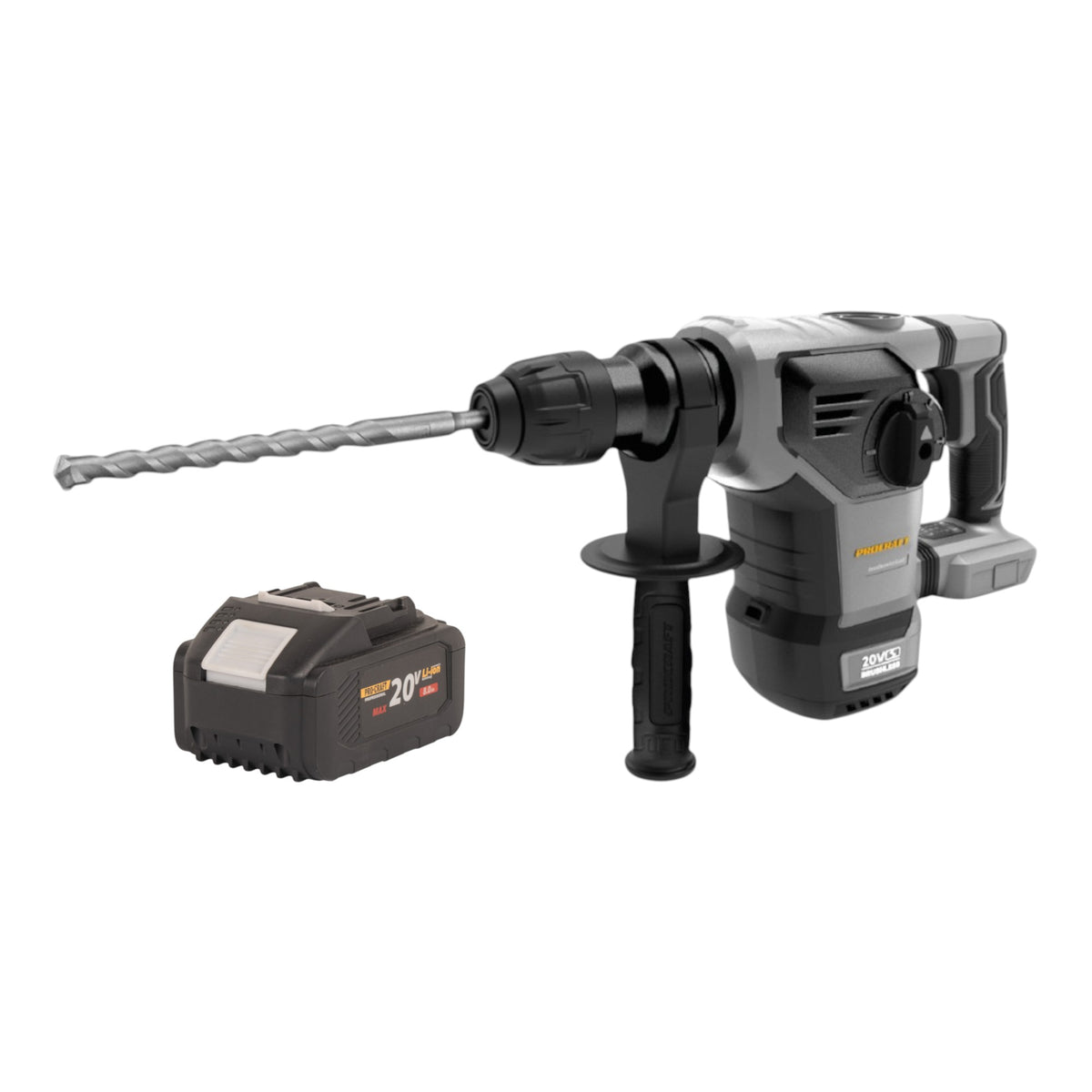 Procraft Industrial HD20B-BB Akku Kombihammer 20 V 5 J SDS plus Brushless + 1x Akku 8,0 Ah - ohne Ladegerät