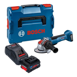 Bosch GWX 18V-10 P Professional Akku Winkelschleifer 18 V 125 mm X-LOCK Brushless + 1x ProCORE Akku 8,0 Ah + Ladegerät + L-Boxx