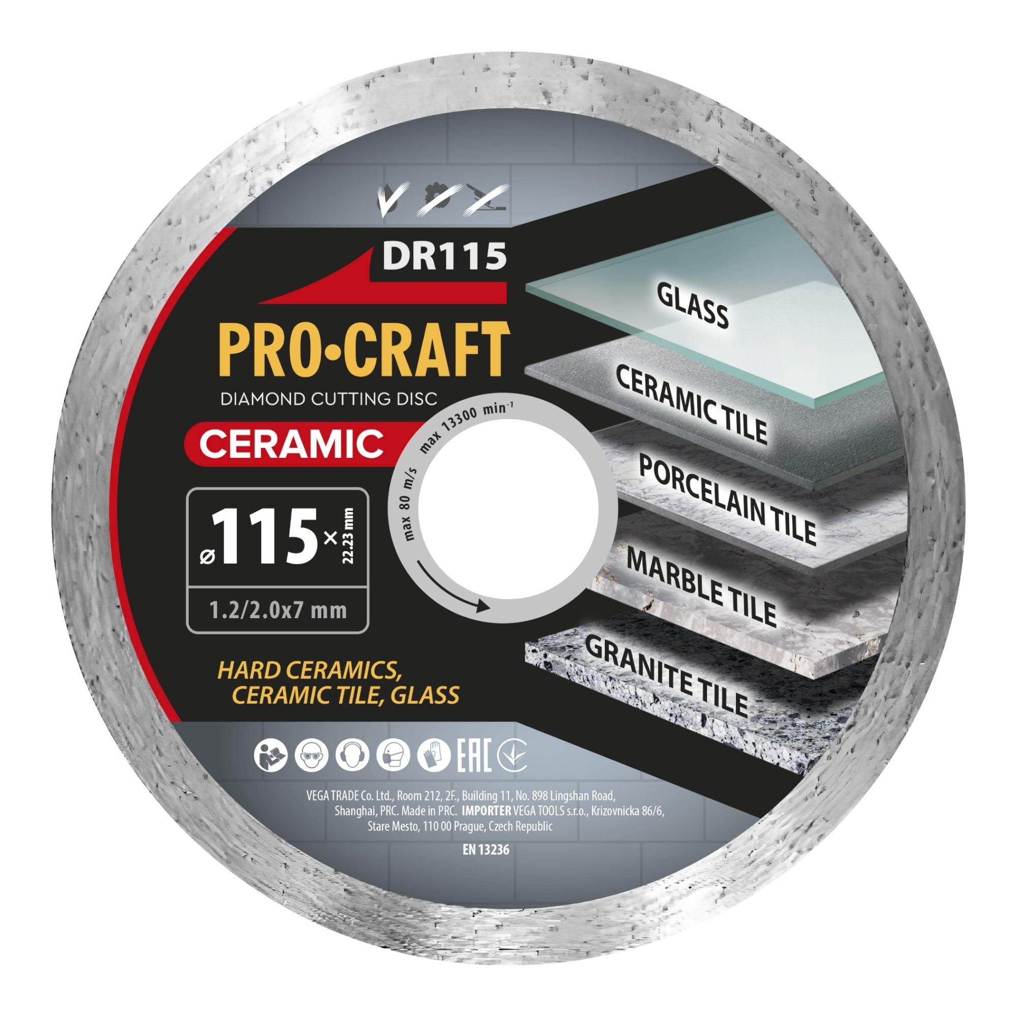 Procraft DR115 Diamanttrennscheibe Ceramic 115 x 22 23 mm 0 - toolbrothers