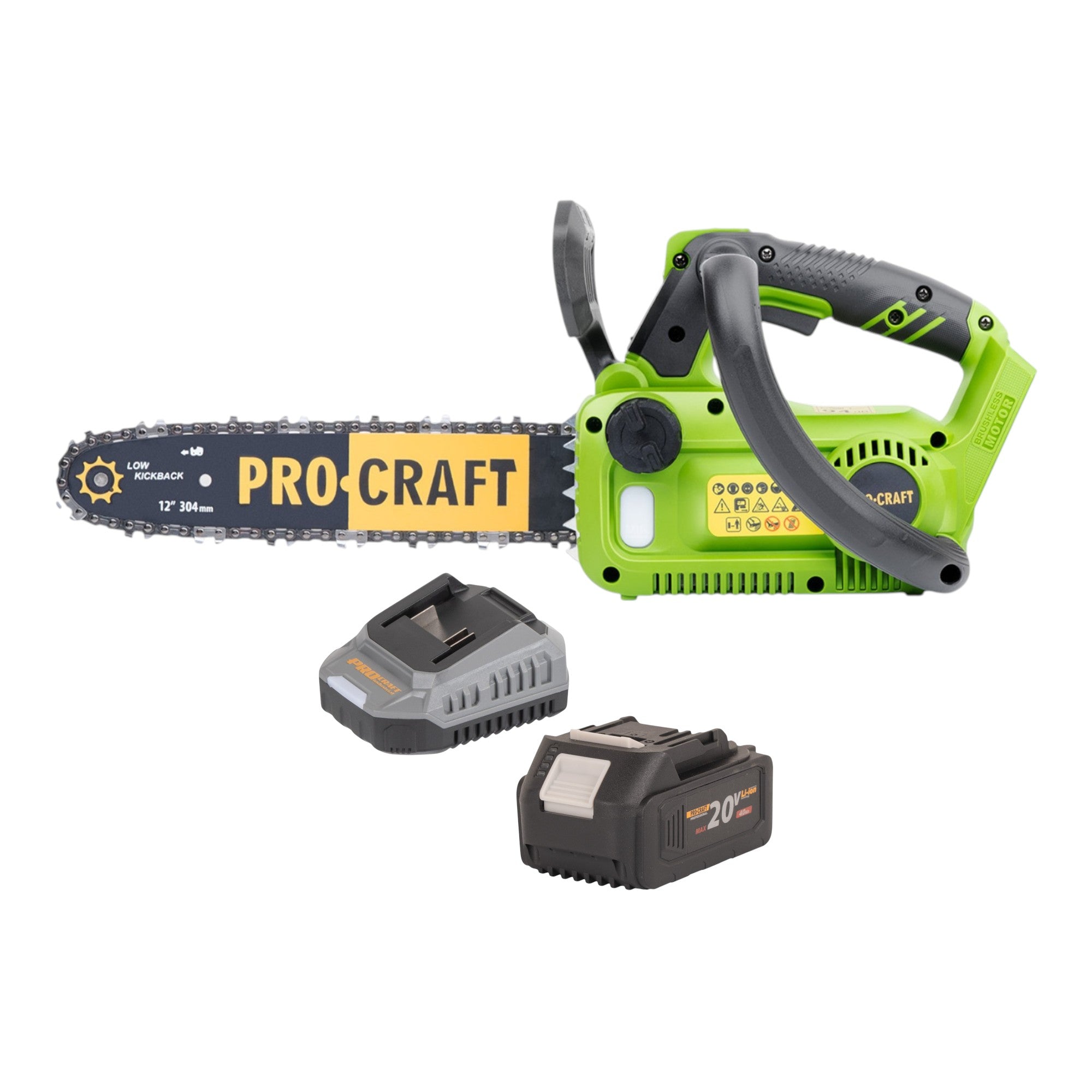 Procraft PKA42Libb Akku Kettensaege 20 V 304 mm Brushless 1x Akku 4 0 Ah Ladegeraet 0 - toolbrothers