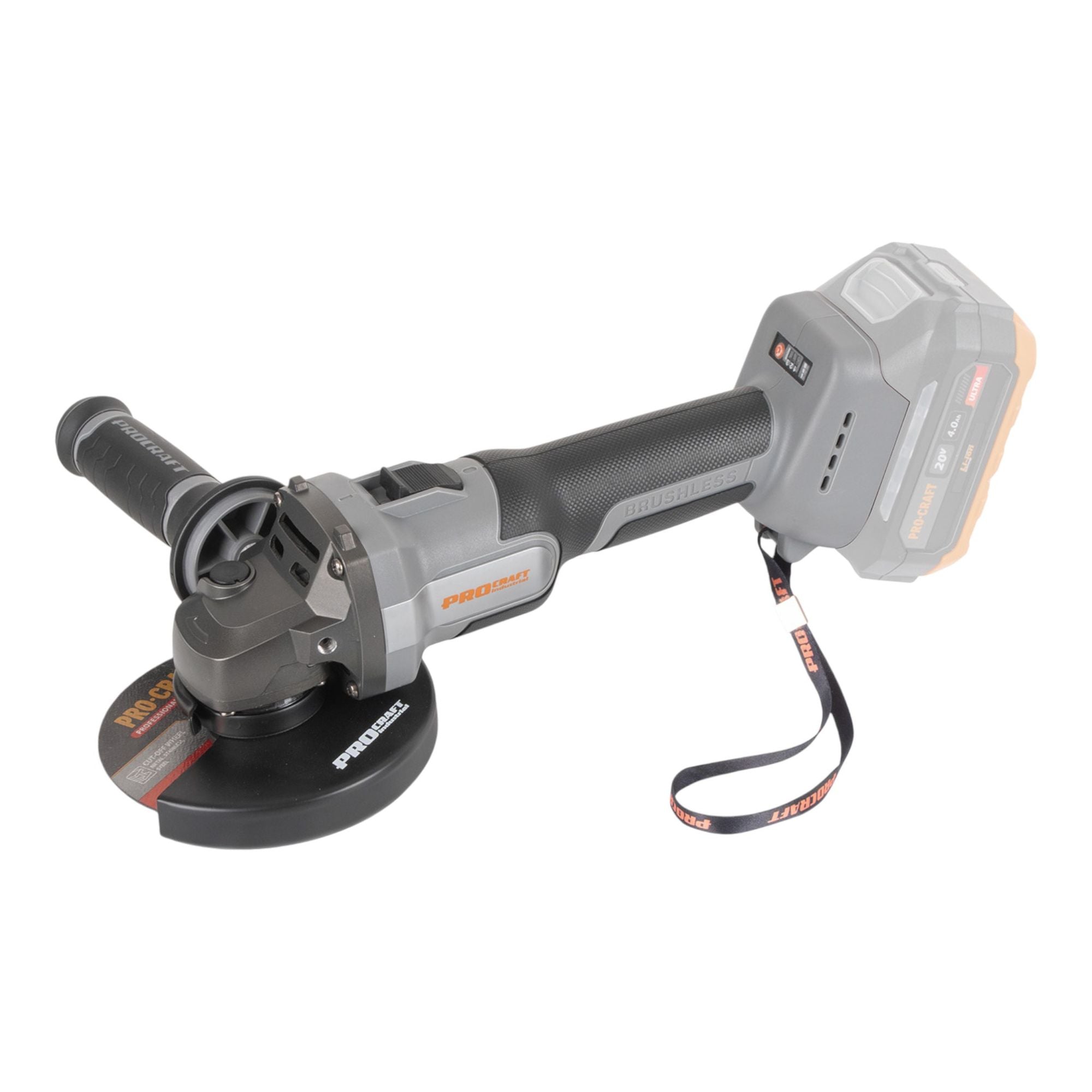 Procraft Industrial AG125Abb Akku Winkelschleifer 20 V 125 mm Brushless 1x Akku 4 0 Ah Ladegeraet 1 - toolbrothers
