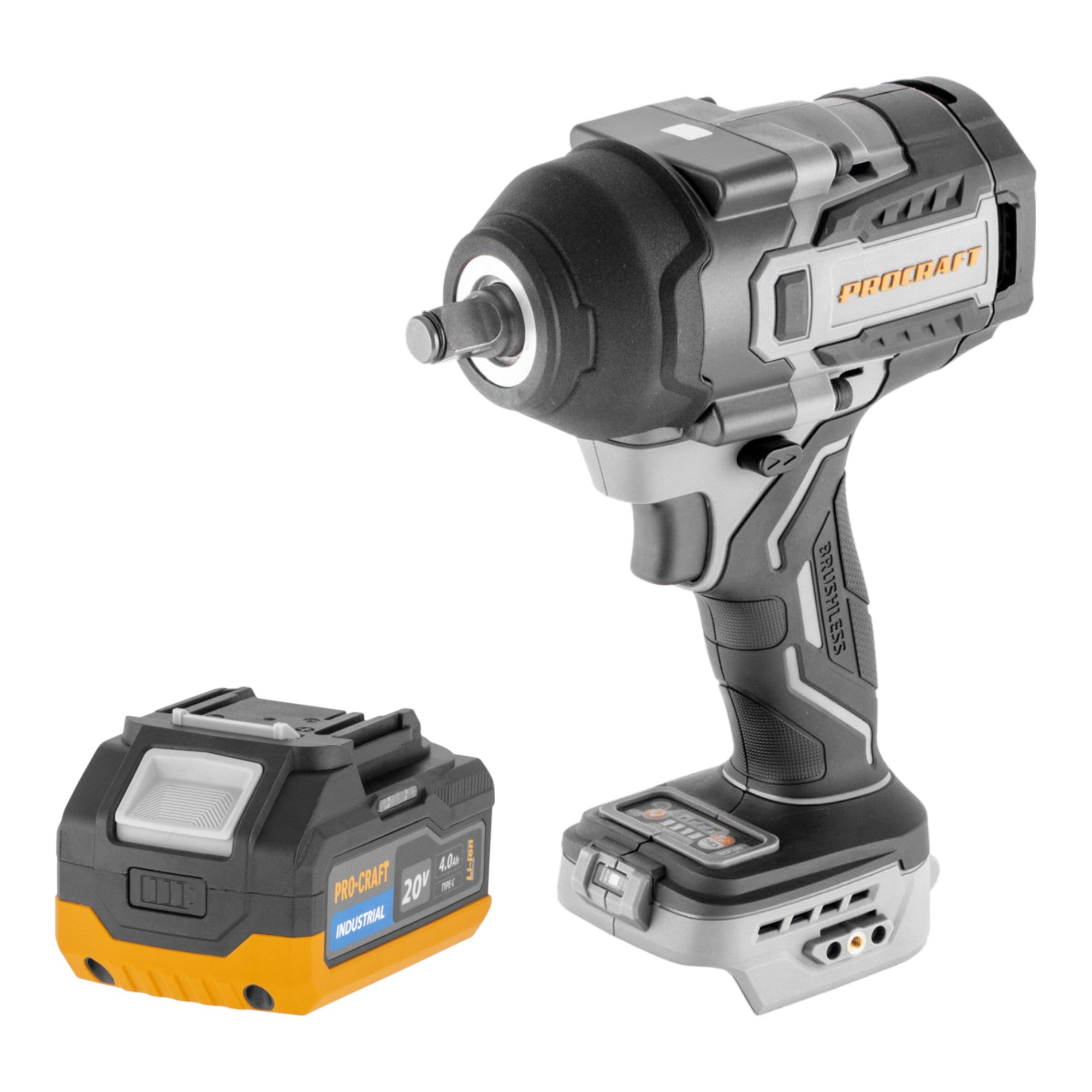 ProCraft Industrial IW850A BB Akku Schlagschrauber 20 V 850 Nm 1 2 Brushless 1x Akku 4 0 Ah ohne Ladegeraet 0 - toolbrothers