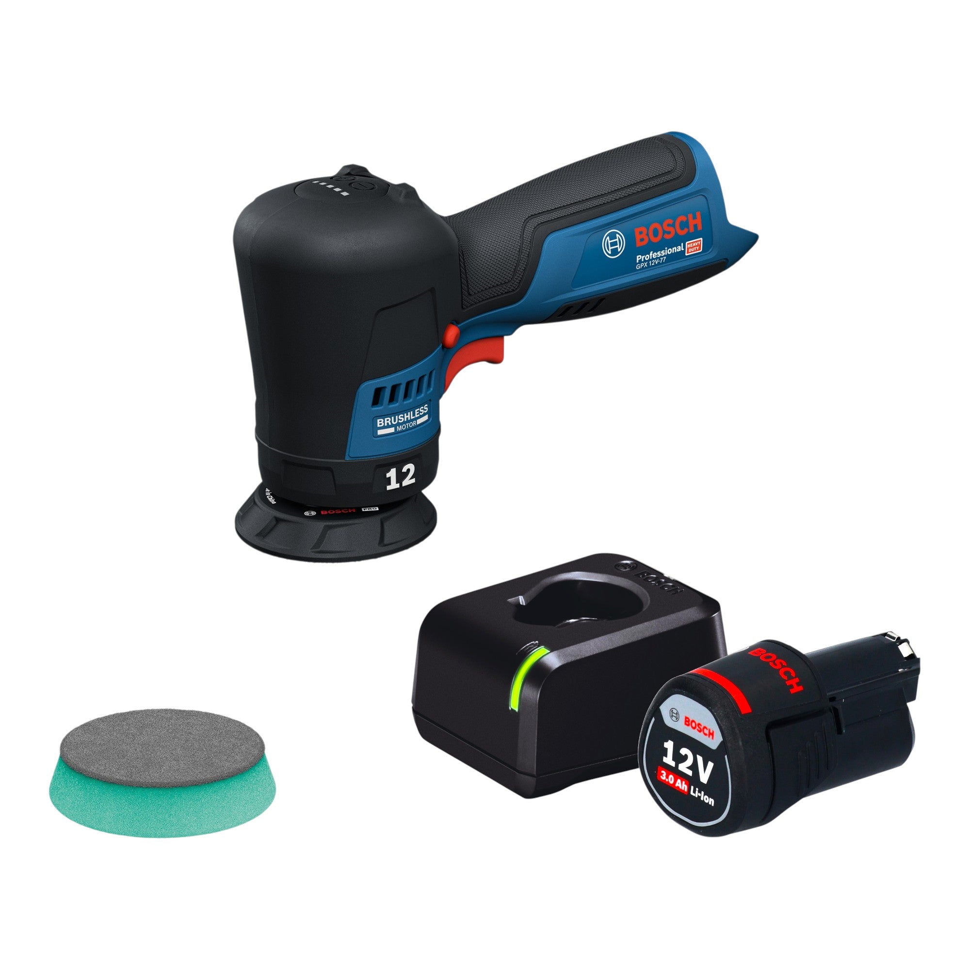 Bosch GPX 12V 77 Akku Polierer 12 V 77 mm Brushless 1x Akku 3 0 Ah Ladegeraet 0 - toolbrothers