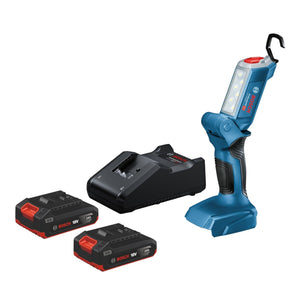 Bosch GLI 18V-300 Professional Akku Bauleuchte 18 V 300 lm + 2x Akku 2,0 Ah + Ladegerät